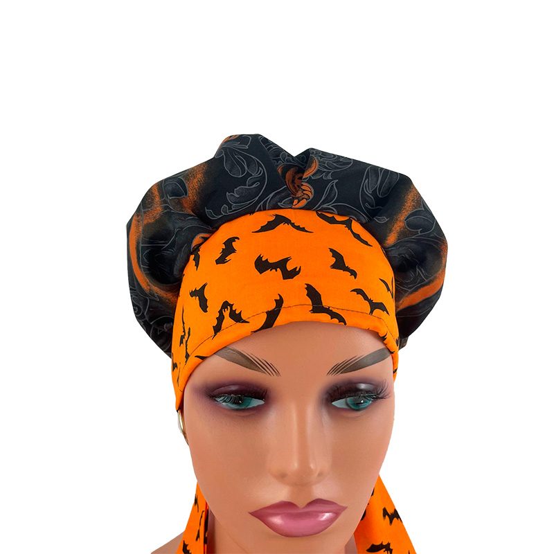 Bouffant Medical Scrub Cap - Storybook/Halloween Bats - Image 2