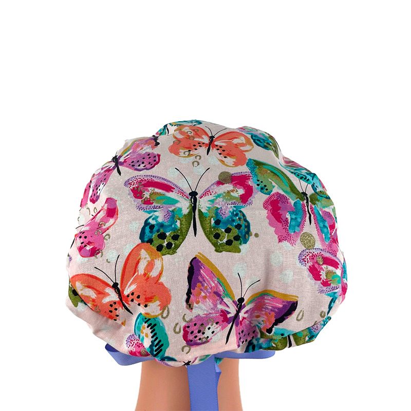 European Style Scrub Cap (Grosgrain Ribbon) - Rainbow Butterfly - Image 11