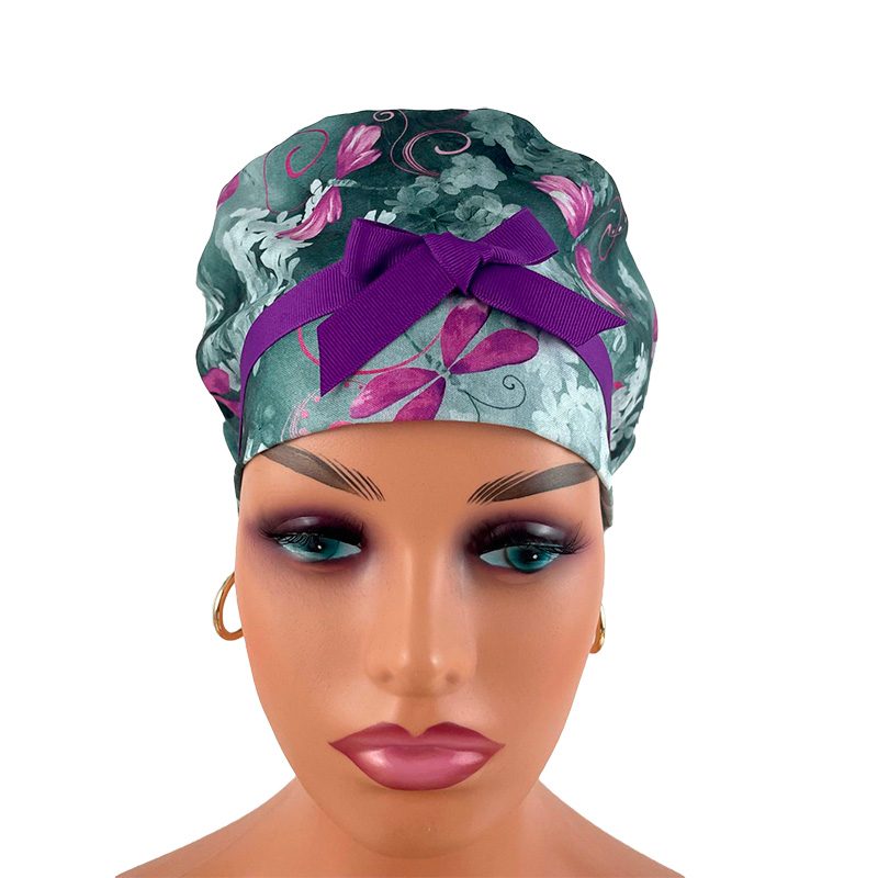 European Style Scrub Cap (Grosgrain Ribbon) - Dragon-fly - Image 2