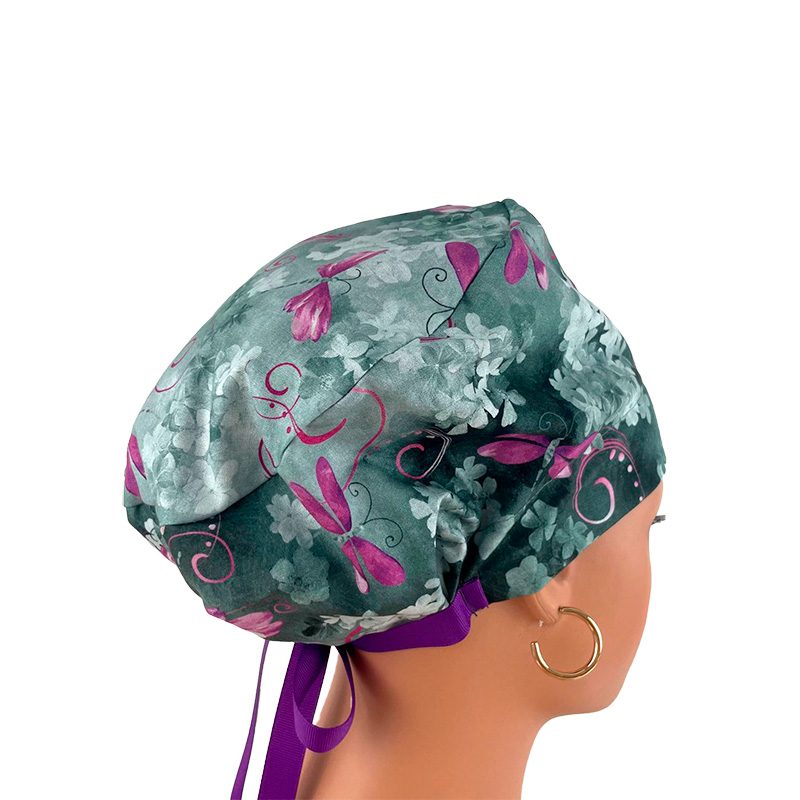 European Style Scrub Cap (Grosgrain Ribbon) - Dragon-fly - Image 10