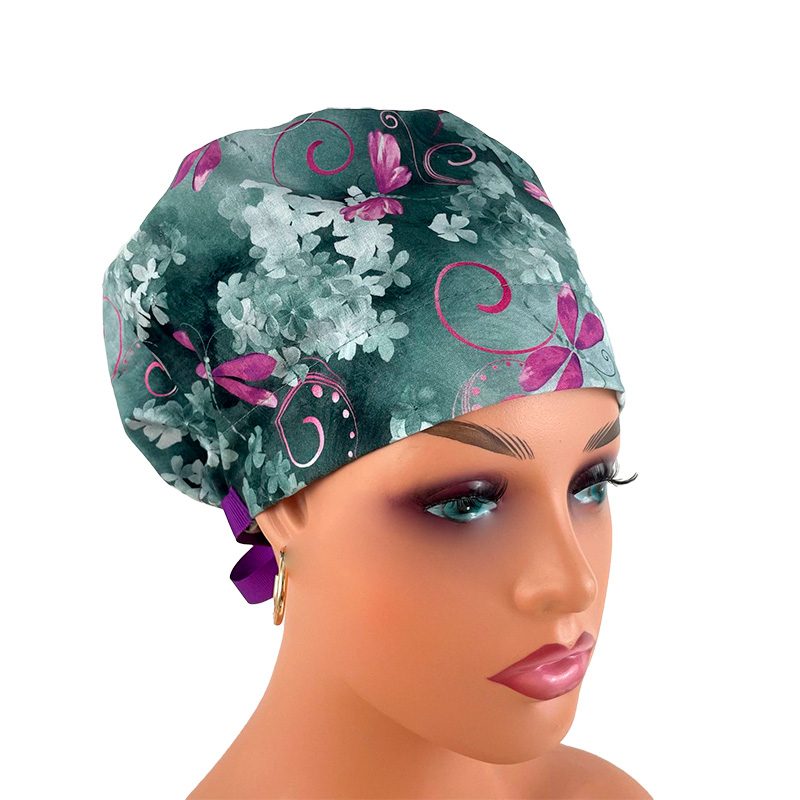 European Style Scrub Cap (Grosgrain Ribbon) - Dragon-fly - Image 7