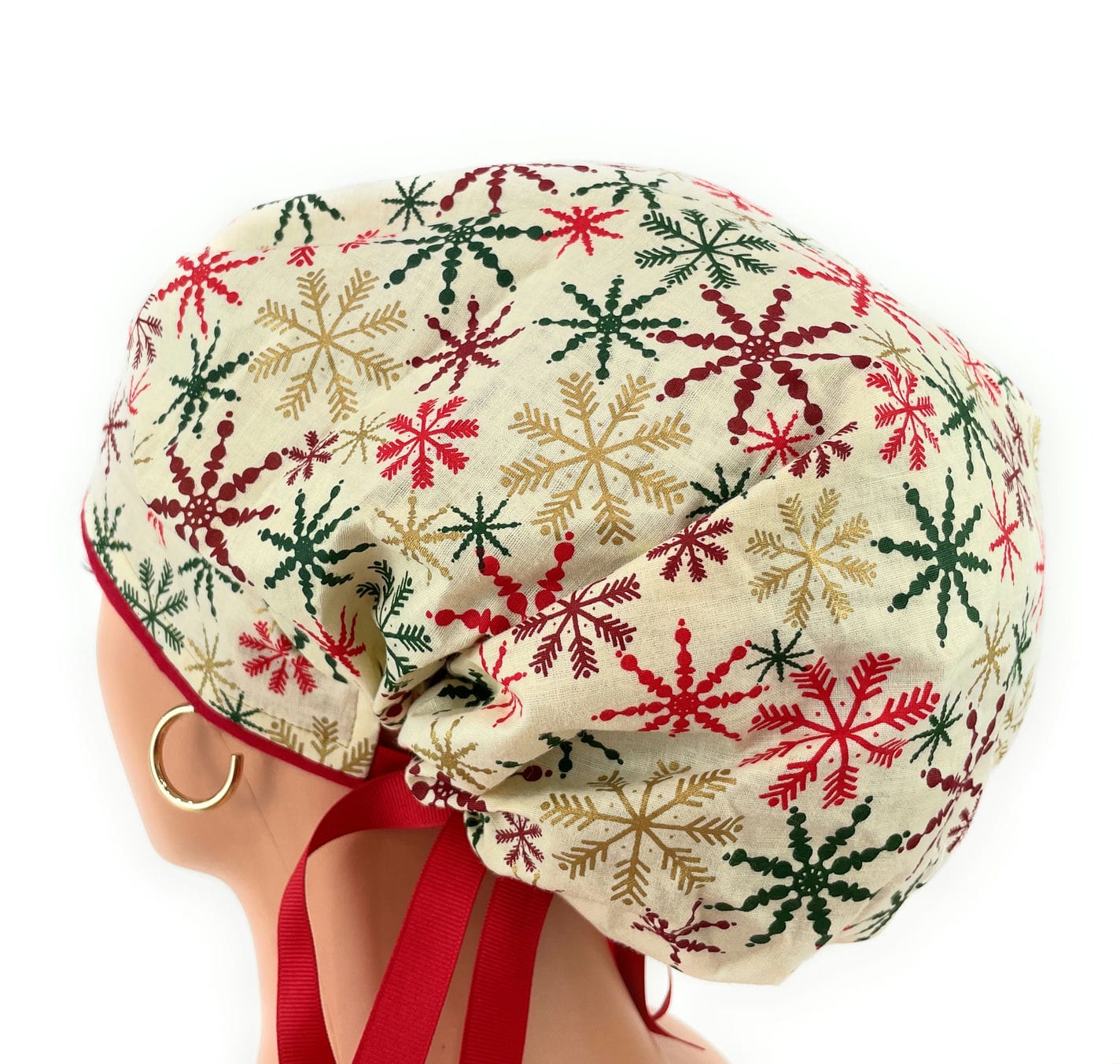 Bouffant Medical Scrub Cap - Colorful Snowflakes - Image 7