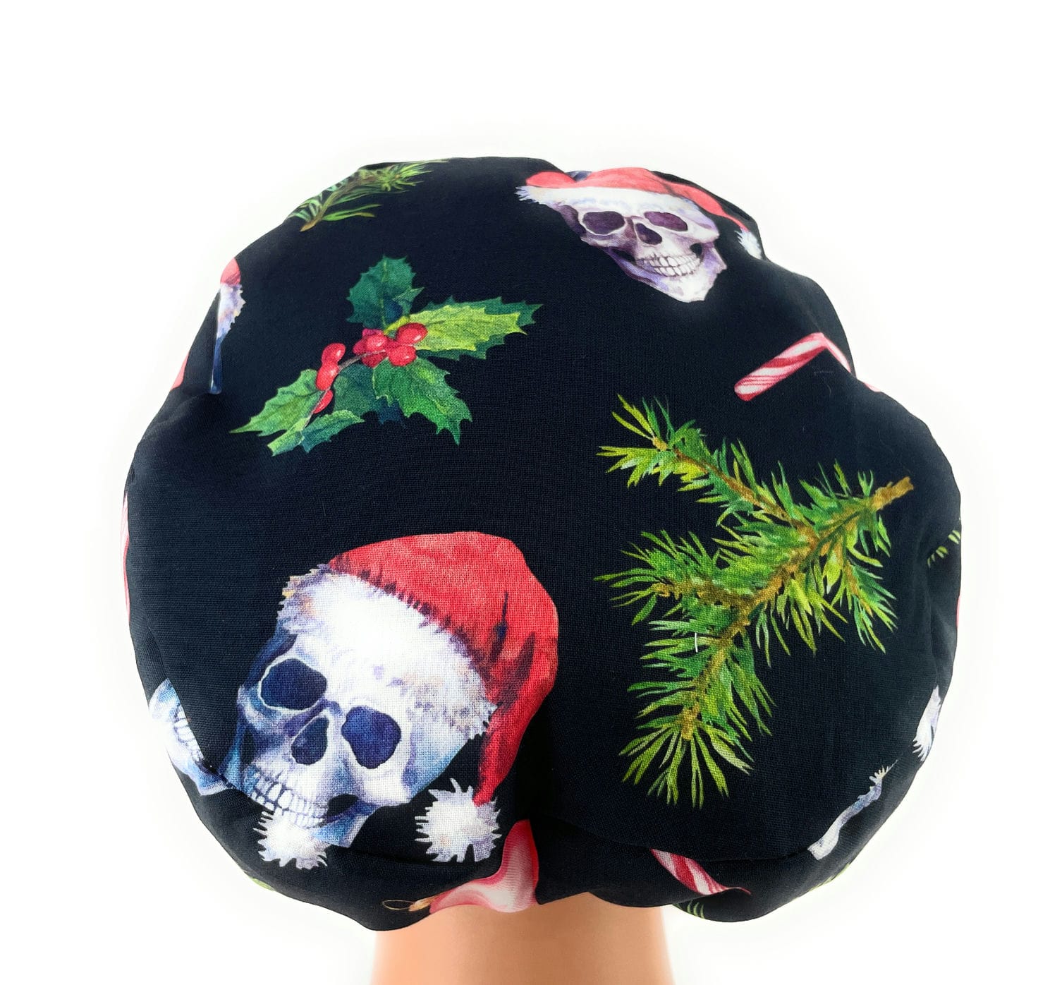 European Style Scrub Cap – (Sateen Ribbon) Ironic Santa Skulls - DIGITAL - Image 12