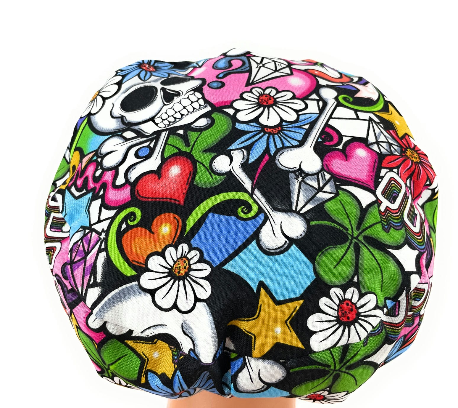 European Style Scrub Cap – (Sateen Ribbon) Love Is Love - Queer Street Skulls - Image 12