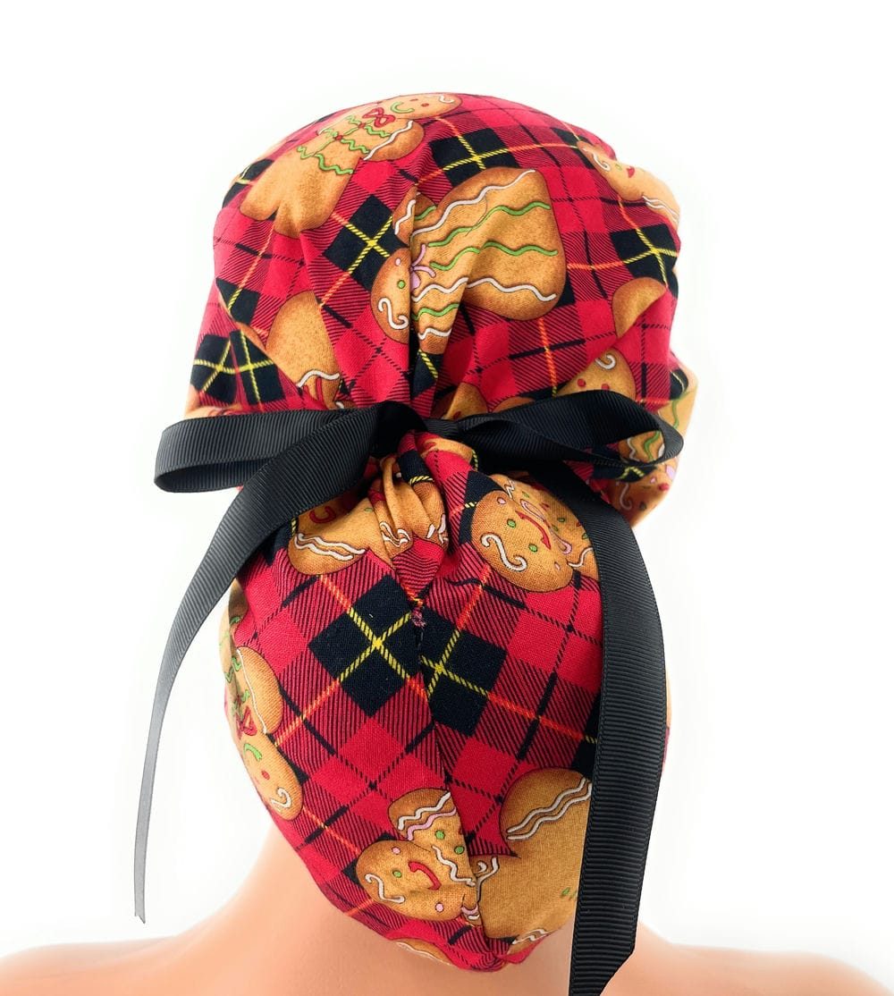 Ponytail Medical Scrub Cap – Assorted Patterns - Christmas Joy - Image 10
