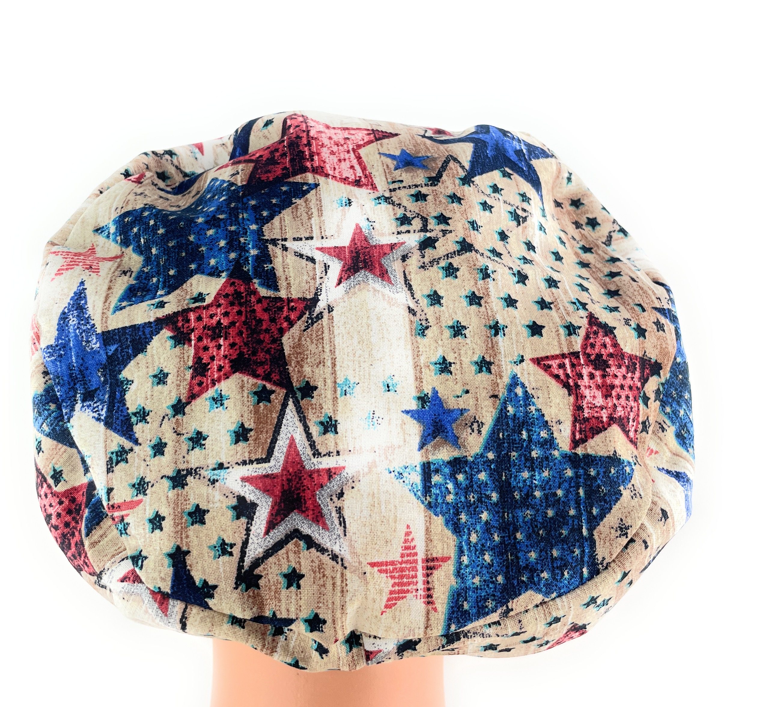 European Style Scrub Cap – (Grosgrain Ribbon) - (No Ribbon) - Patriotic Picnic - Image 18