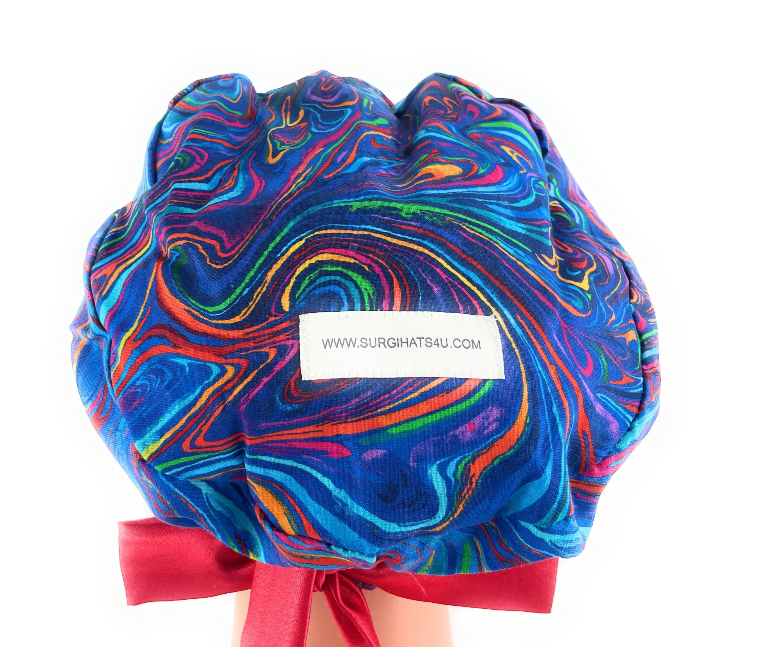 European Style Scrub Cap – (Sateen Ribbon) - Americana/Oil Slick/Patriotic - Image 14