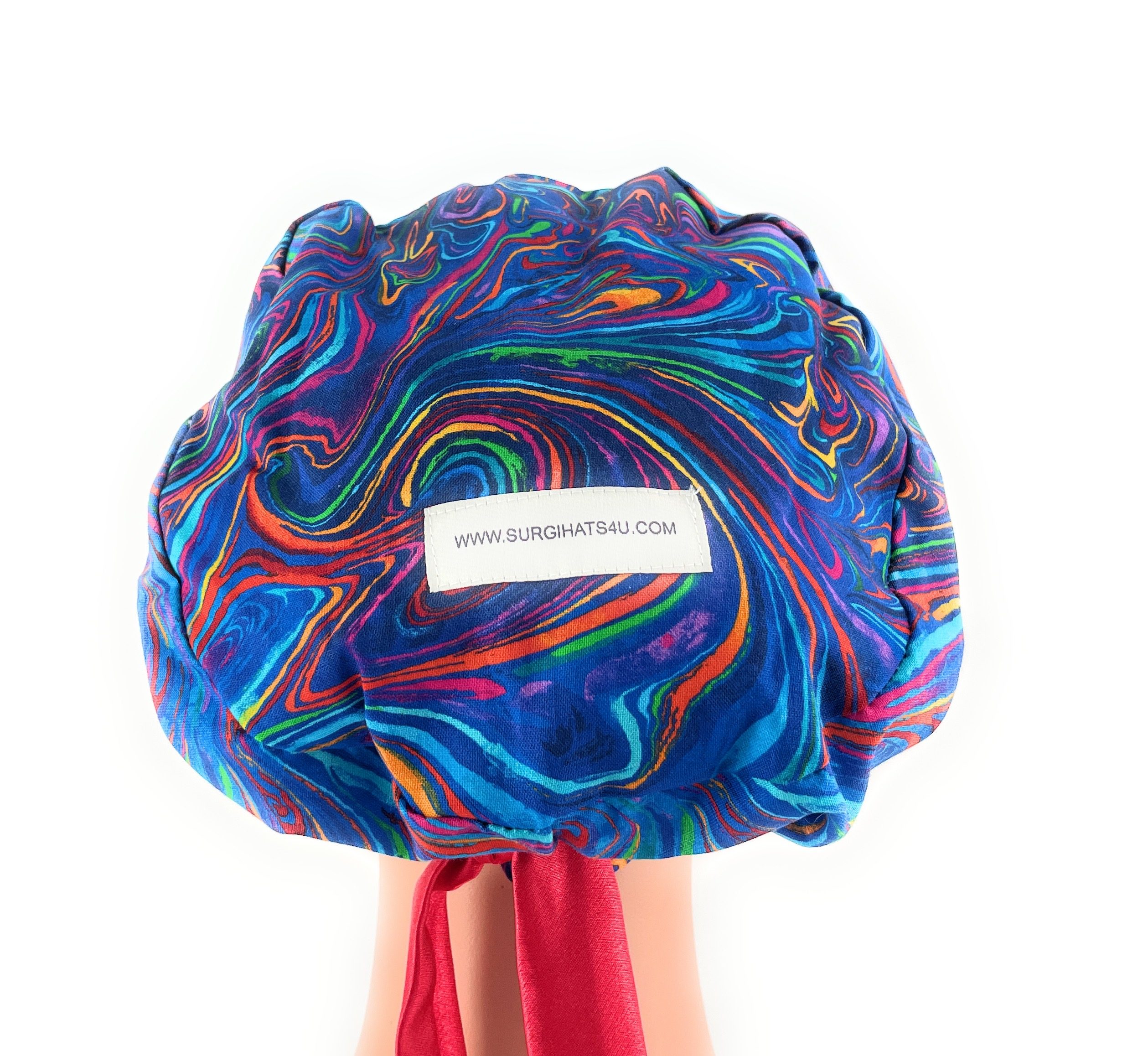 European Style Scrub Cap – (Sateen Ribbon) - Americana/Oil Slick/Patriotic - Image 9