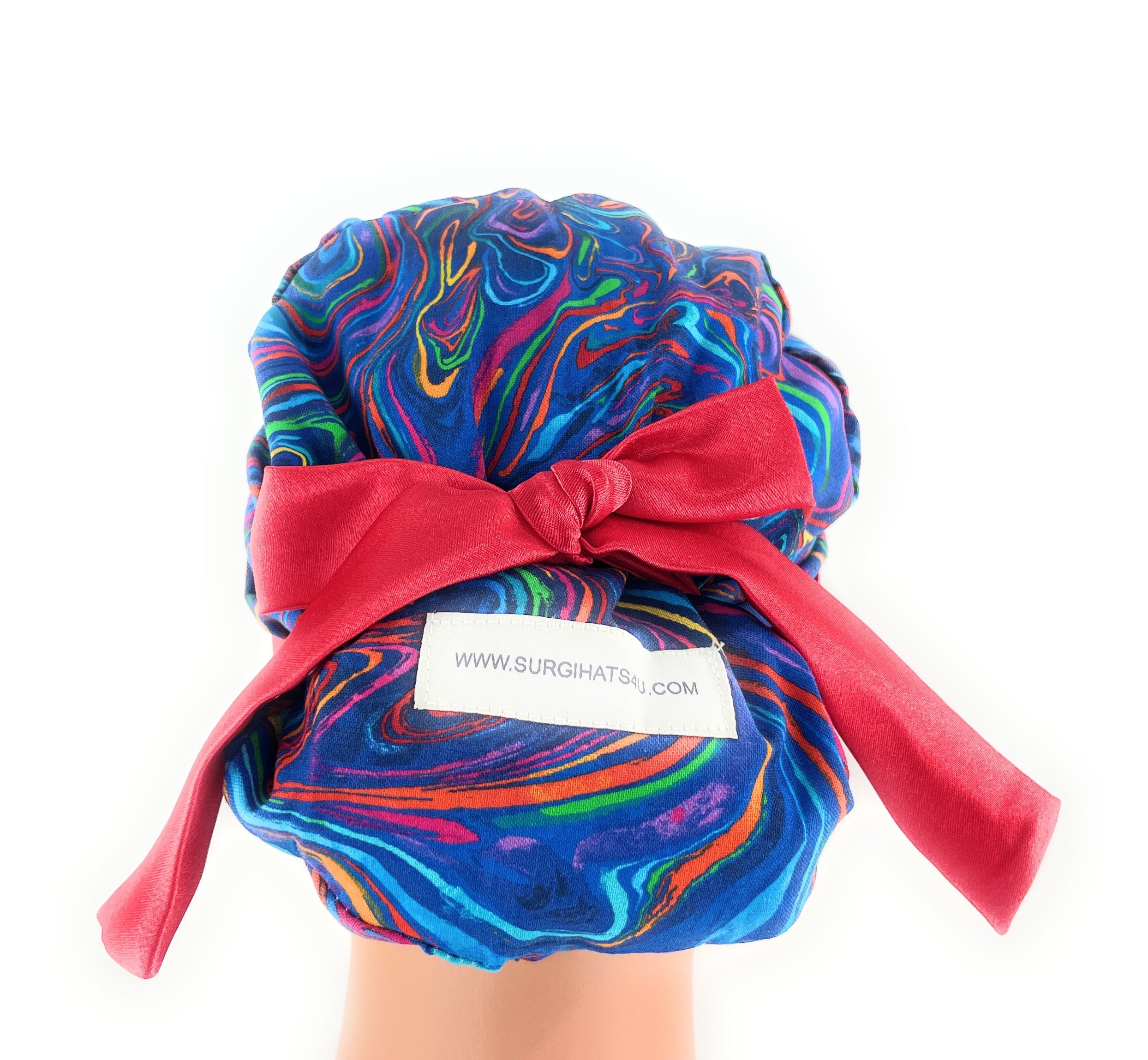 European Style Scrub Cap – (Sateen Ribbon) - Americana/Oil Slick/Patriotic - Image 12