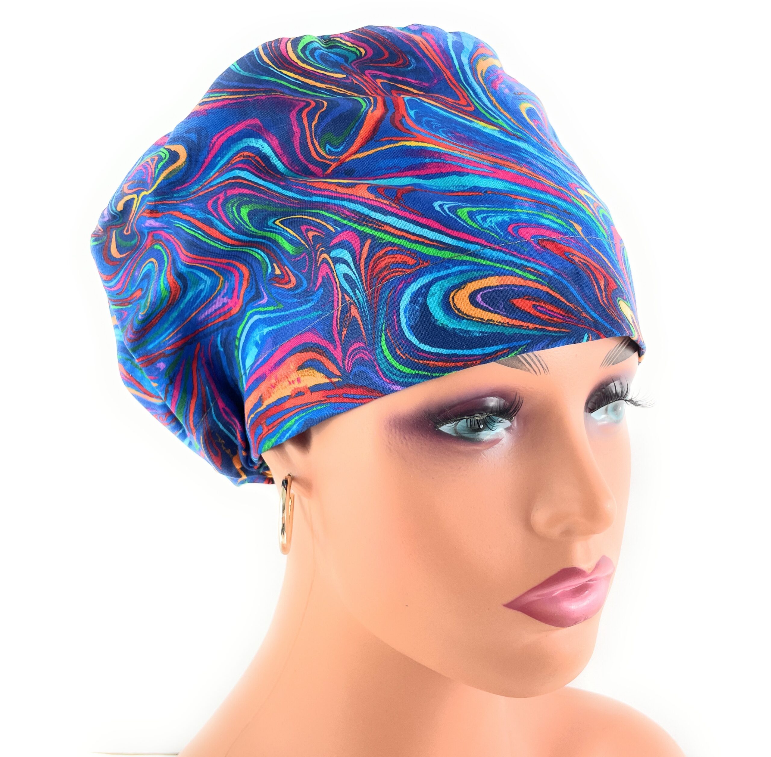European Style Scrub Cap – (Sateen Ribbon) - Americana/Oil Slick/Patriotic - Image 15