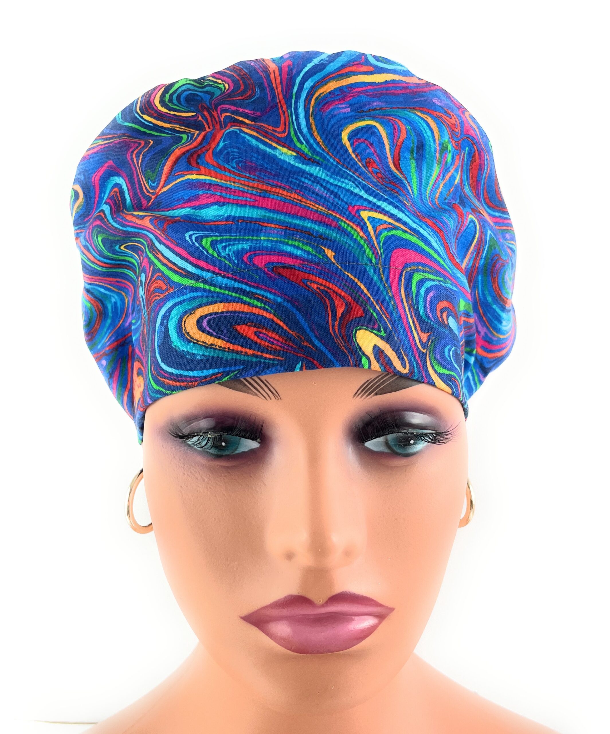 European Style Scrub Cap – (Sateen Ribbon) - Americana/Oil Slick/Patriotic - Image 16