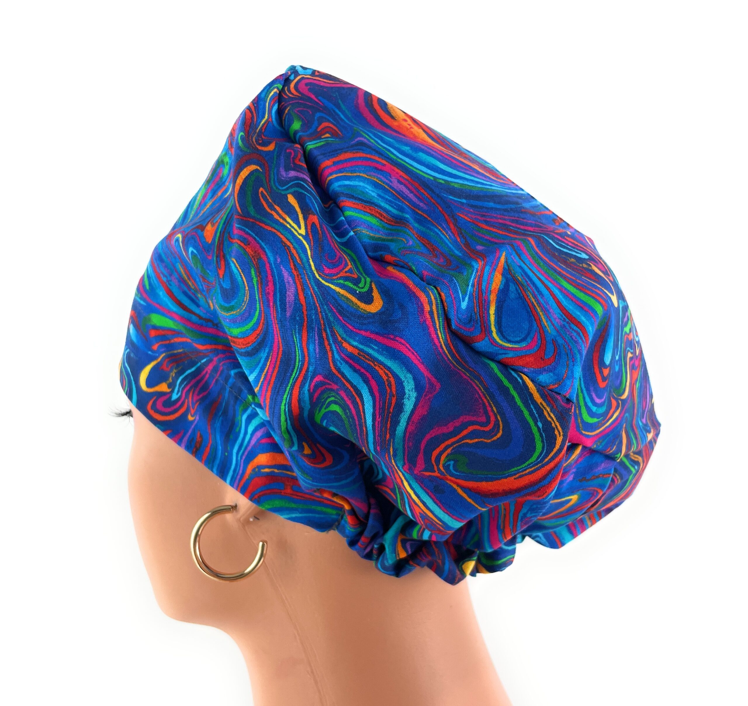 European Style Scrub Cap – (Sateen Ribbon) - Americana/Oil Slick/Patriotic - Image 20