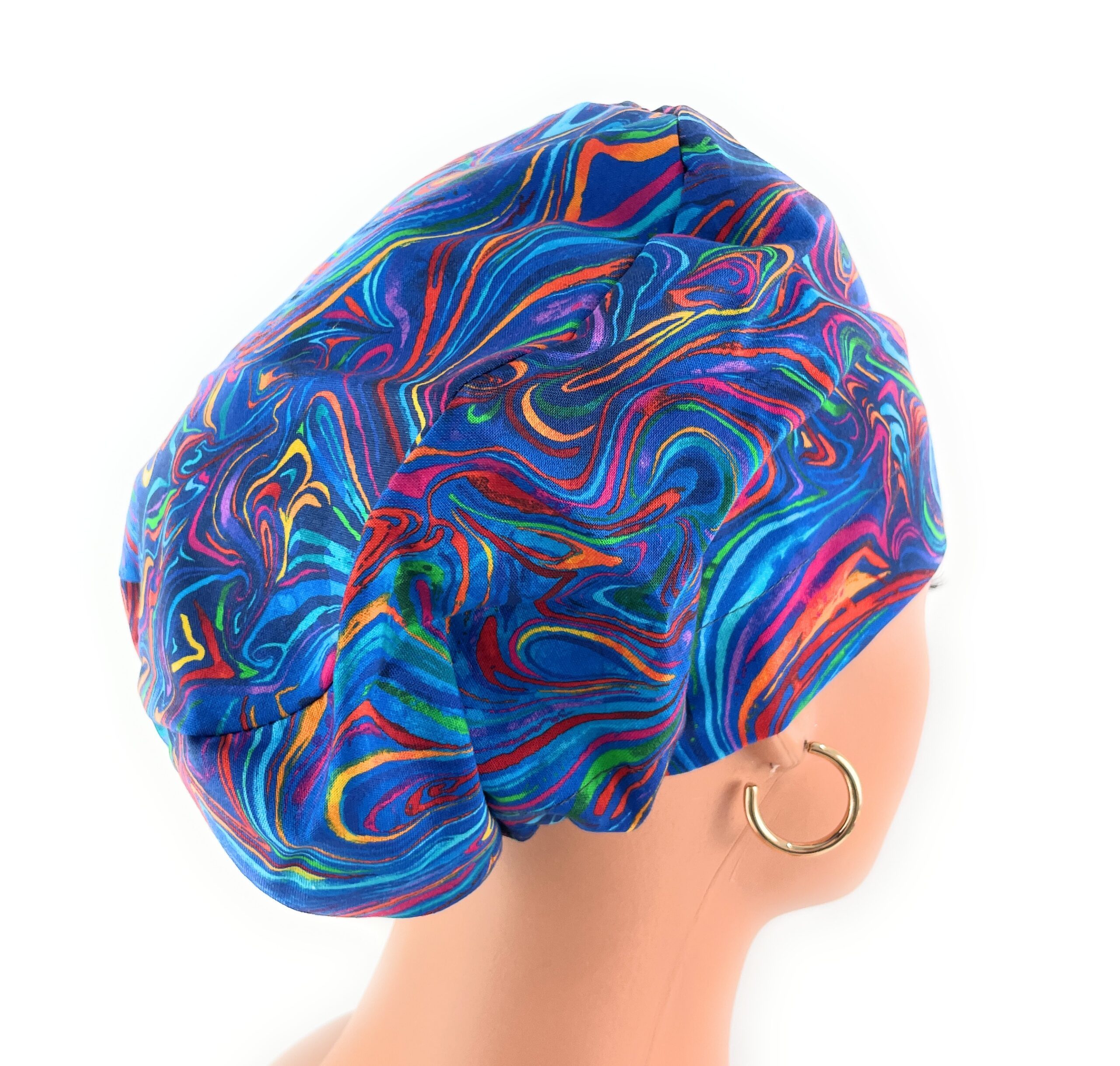 European Style Scrub Cap – (Sateen Ribbon) - Americana/Oil Slick/Patriotic - Image 18