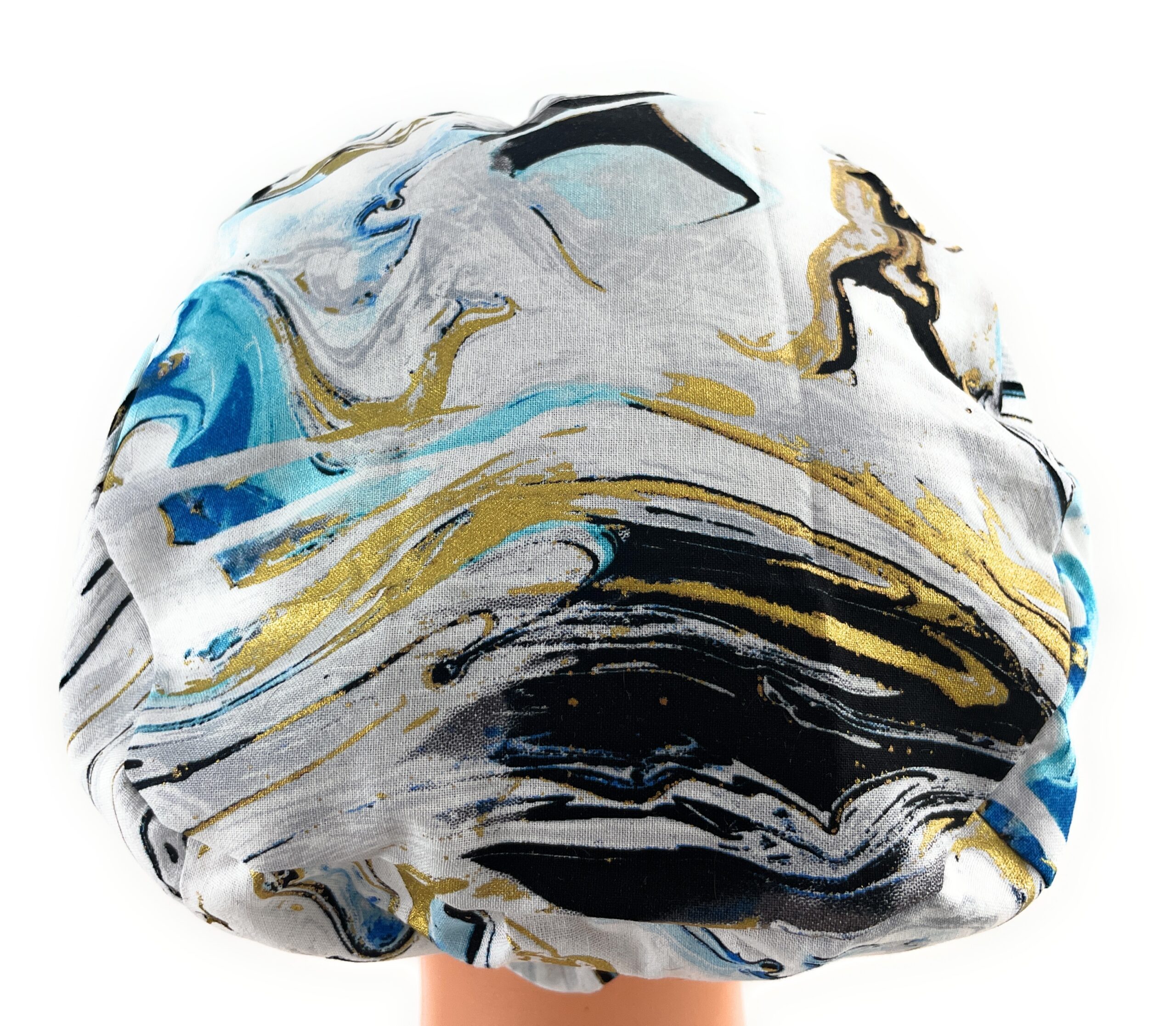 European Style Scrub Cap – (Grosgrain Ribbon) - (No Ribbon) - Liquid Marble - Image 16