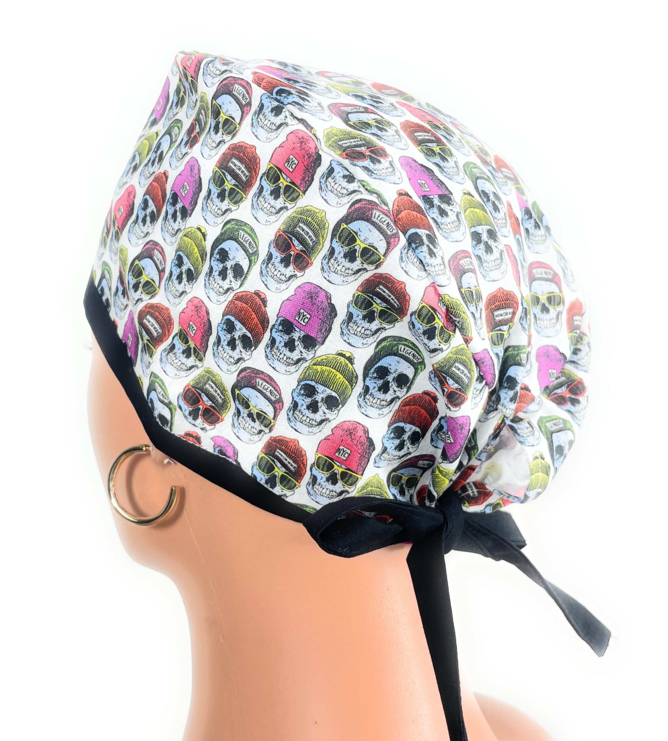 Unisex Medical Scrub Cap – Wicked - Packed Skulls - Image 8