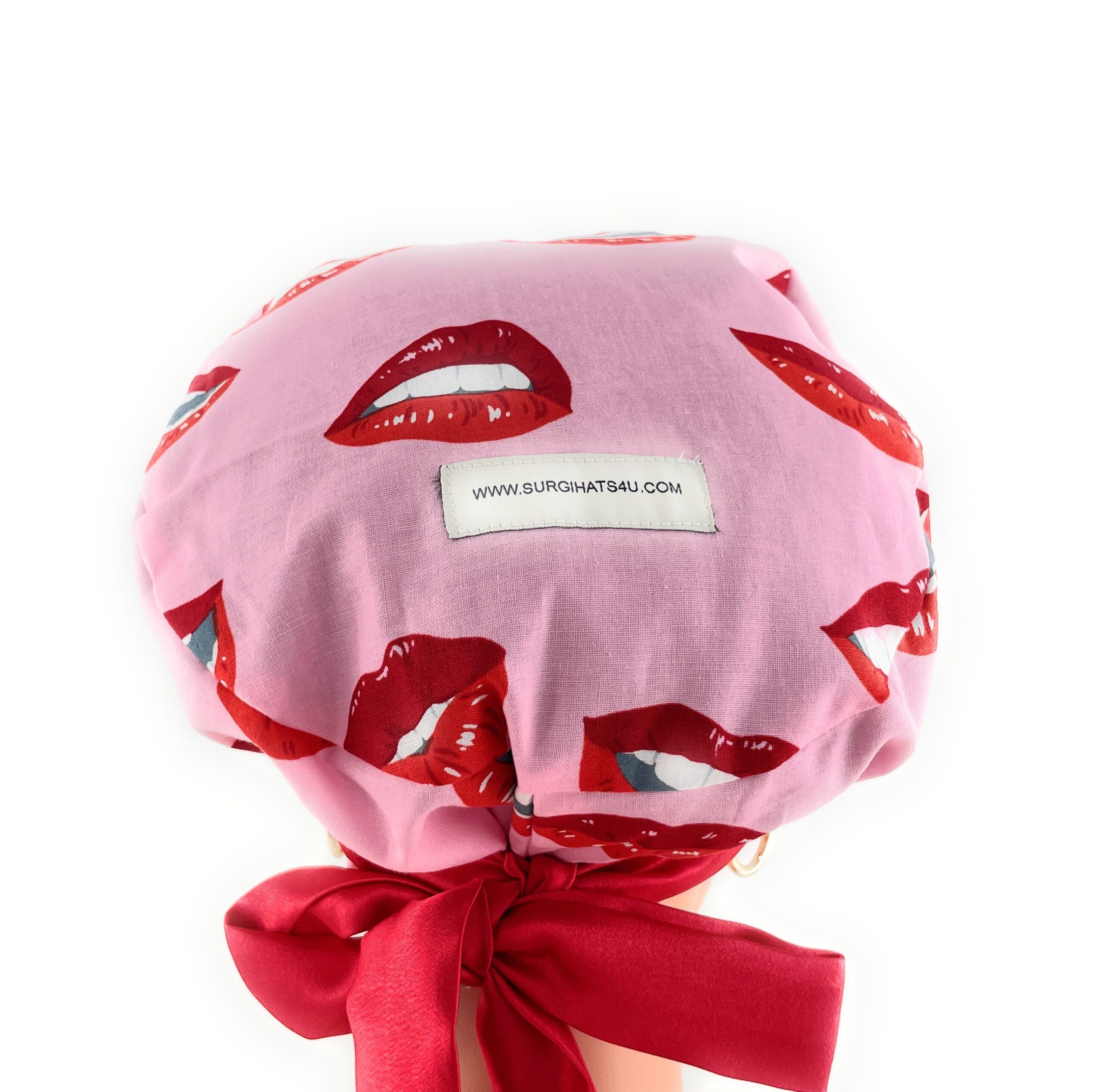 European Style Scrub Cap – (Sateen Ribbon) (No Ribbon) - Big Lips - Image 8