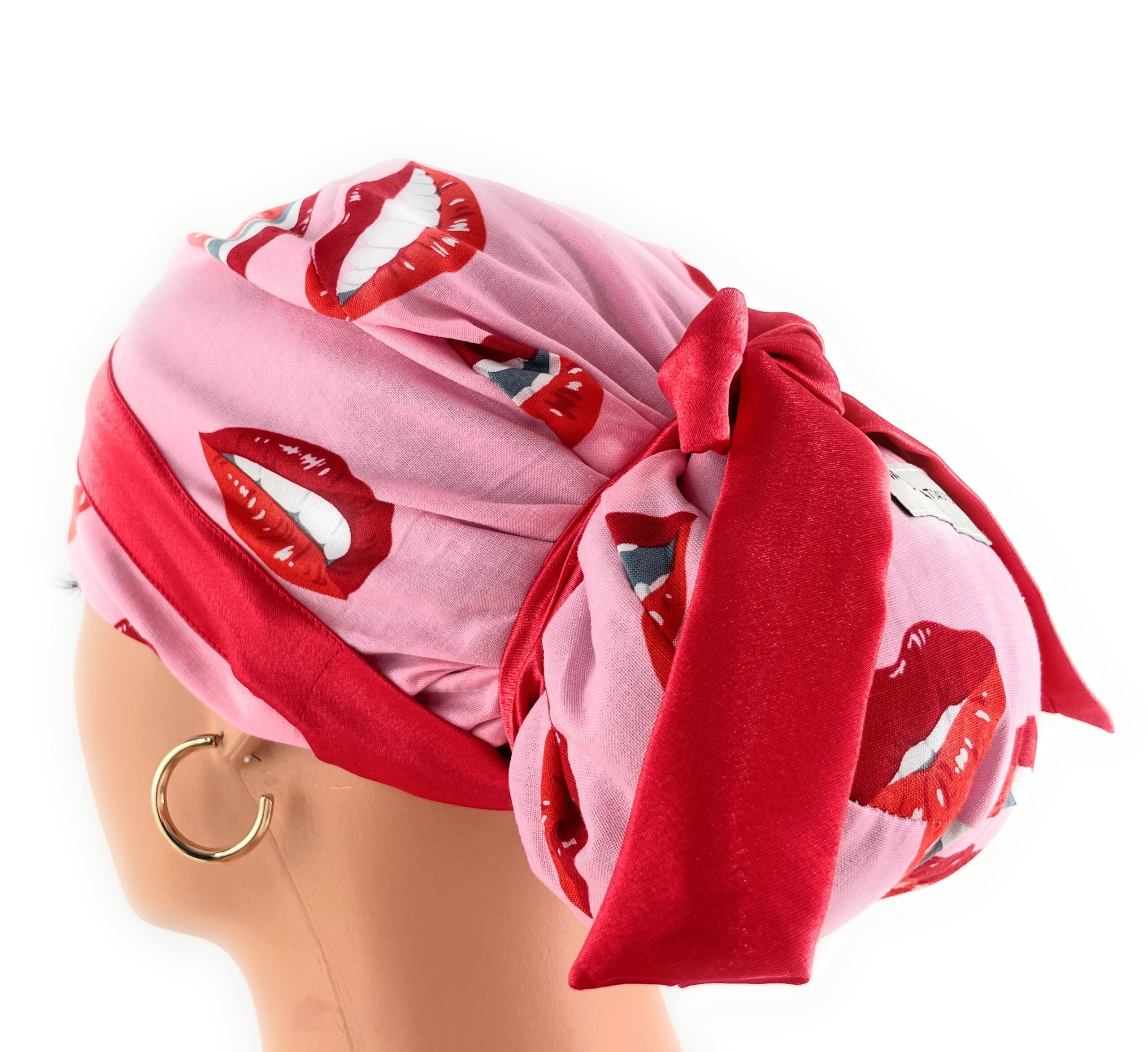 European Style Scrub Cap – (Sateen Ribbon) (No Ribbon) - Big Lips - Image 12