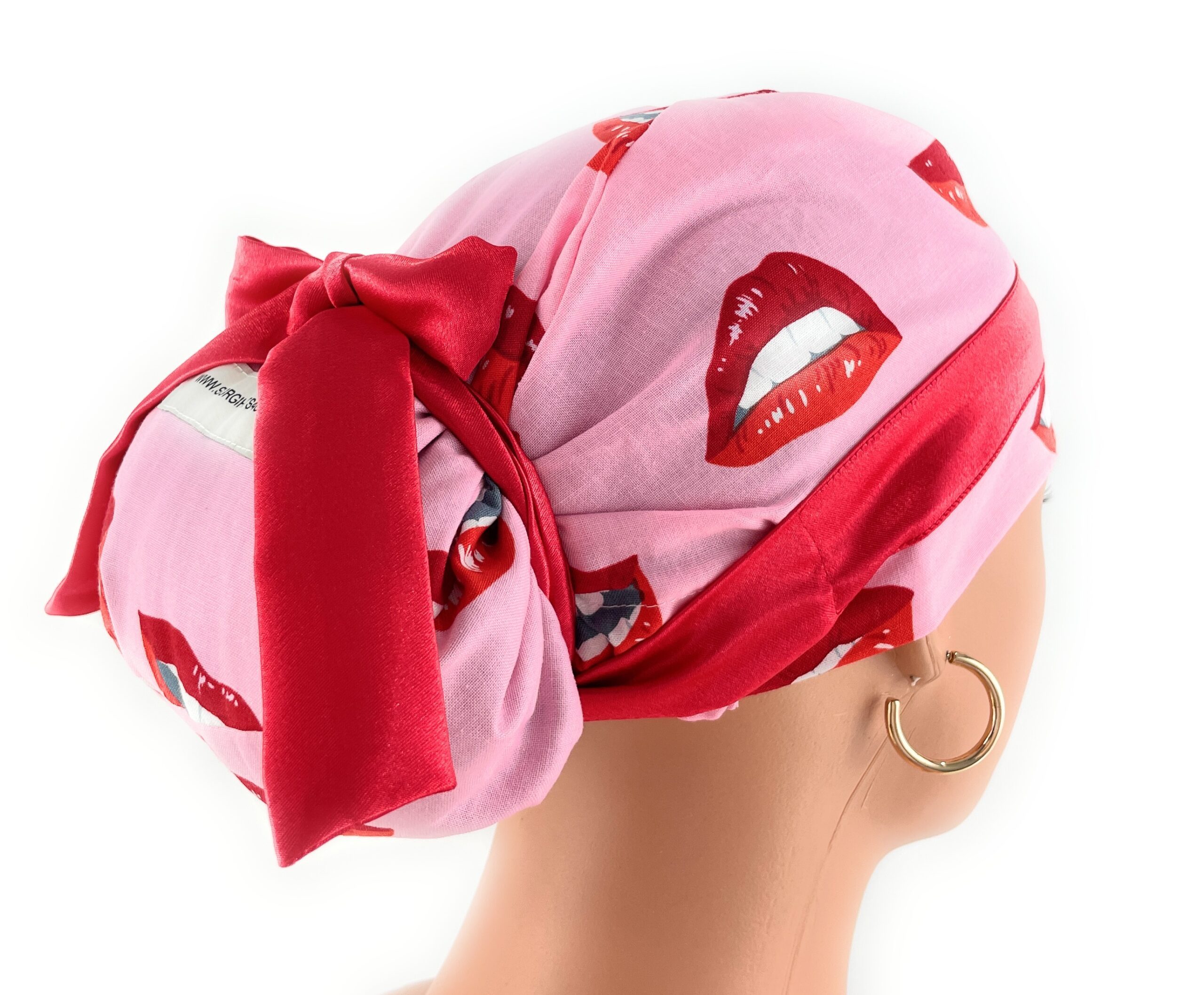 European Style Scrub Cap – (Sateen Ribbon) (No Ribbon) - Big Lips - Image 10