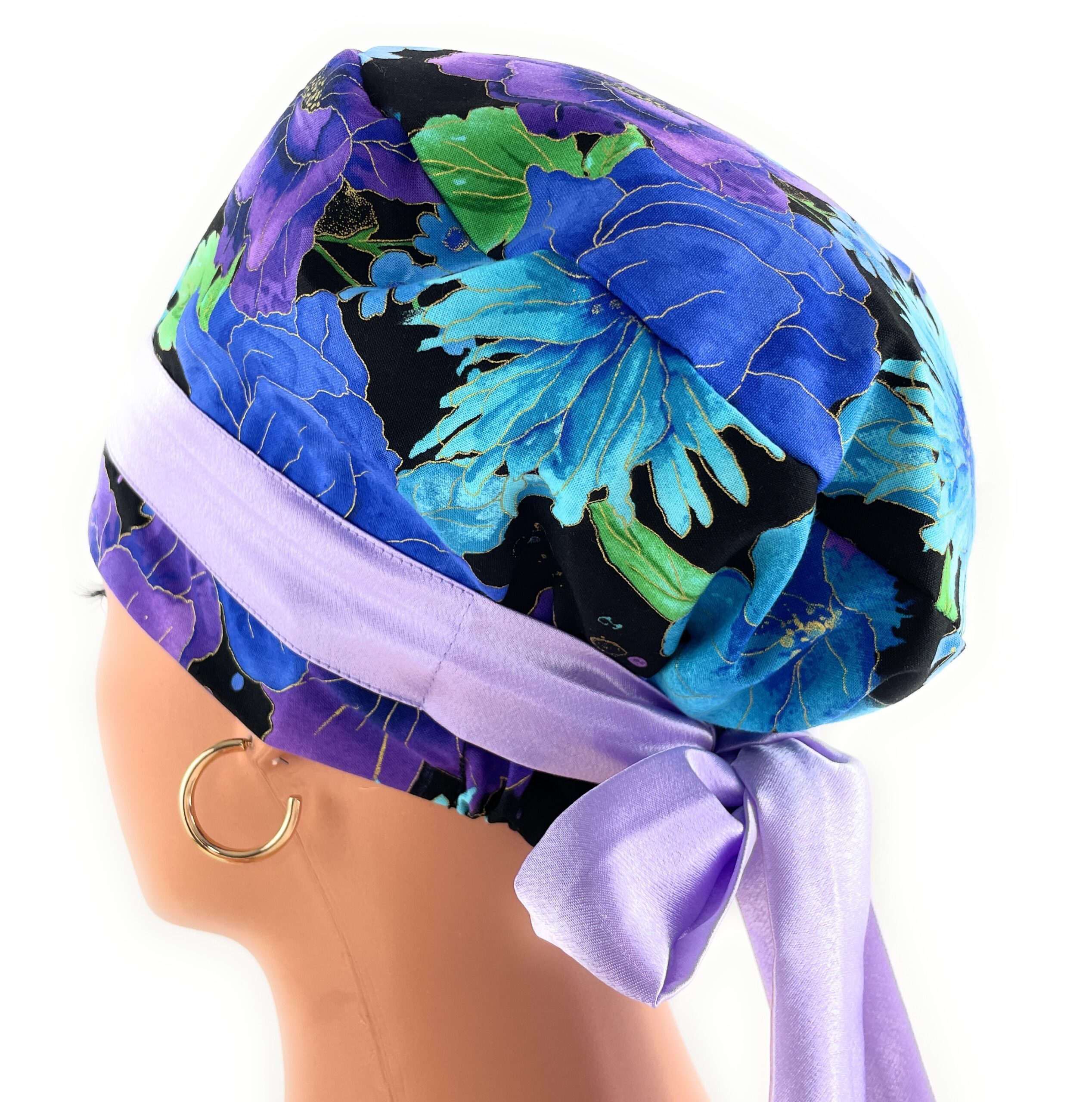 European Style Scrub Cap – (Sateen Ribbon) (No Ribbon) - Dance of the Dragonflies - Image 9