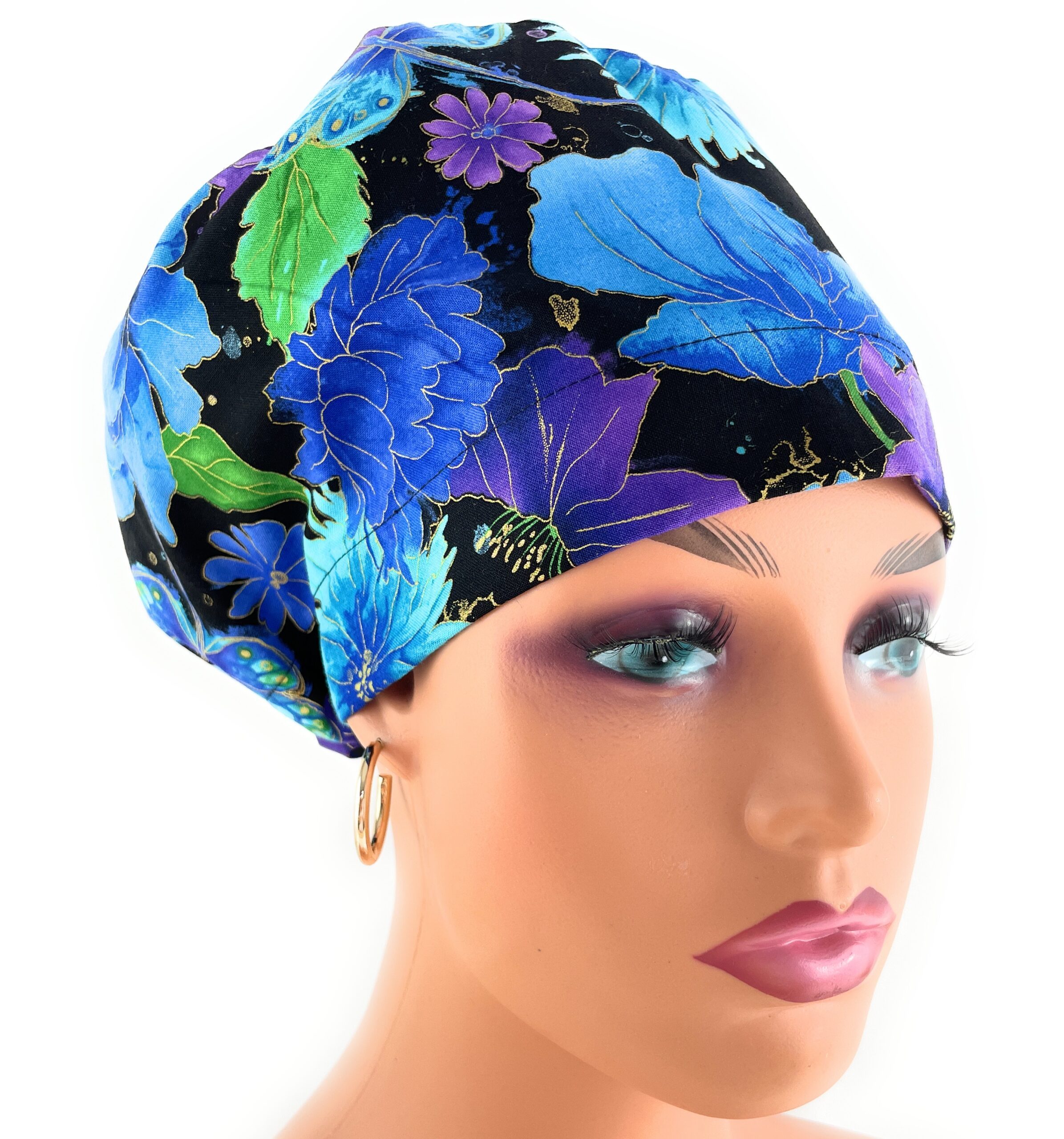 European Style Scrub Cap – (Sateen Ribbon) (No Ribbon) - Dance of the Dragonflies - Image 13