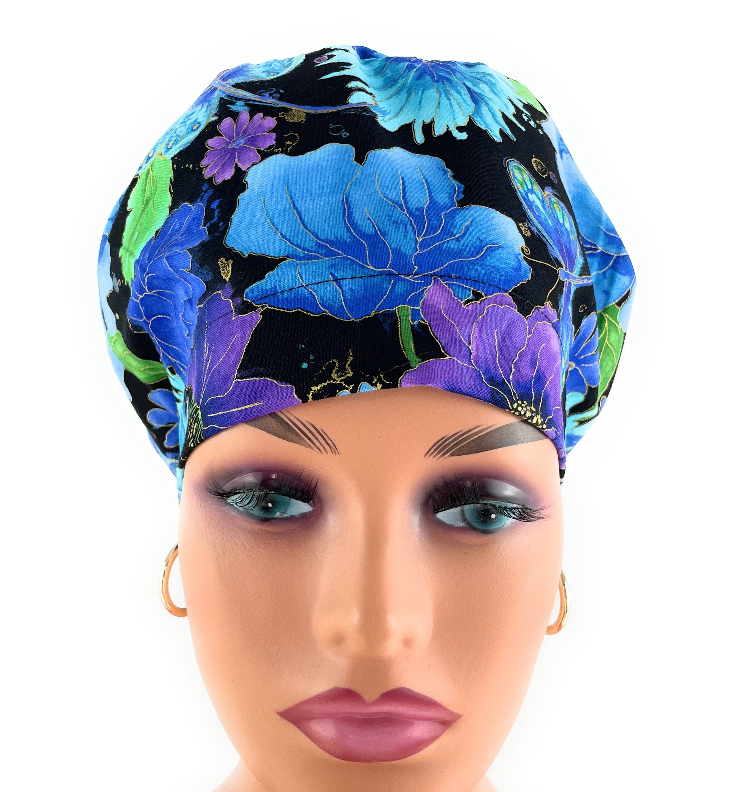 European Style Scrub Cap – (Sateen Ribbon) (No Ribbon) - Dance of the Dragonflies - Image 14