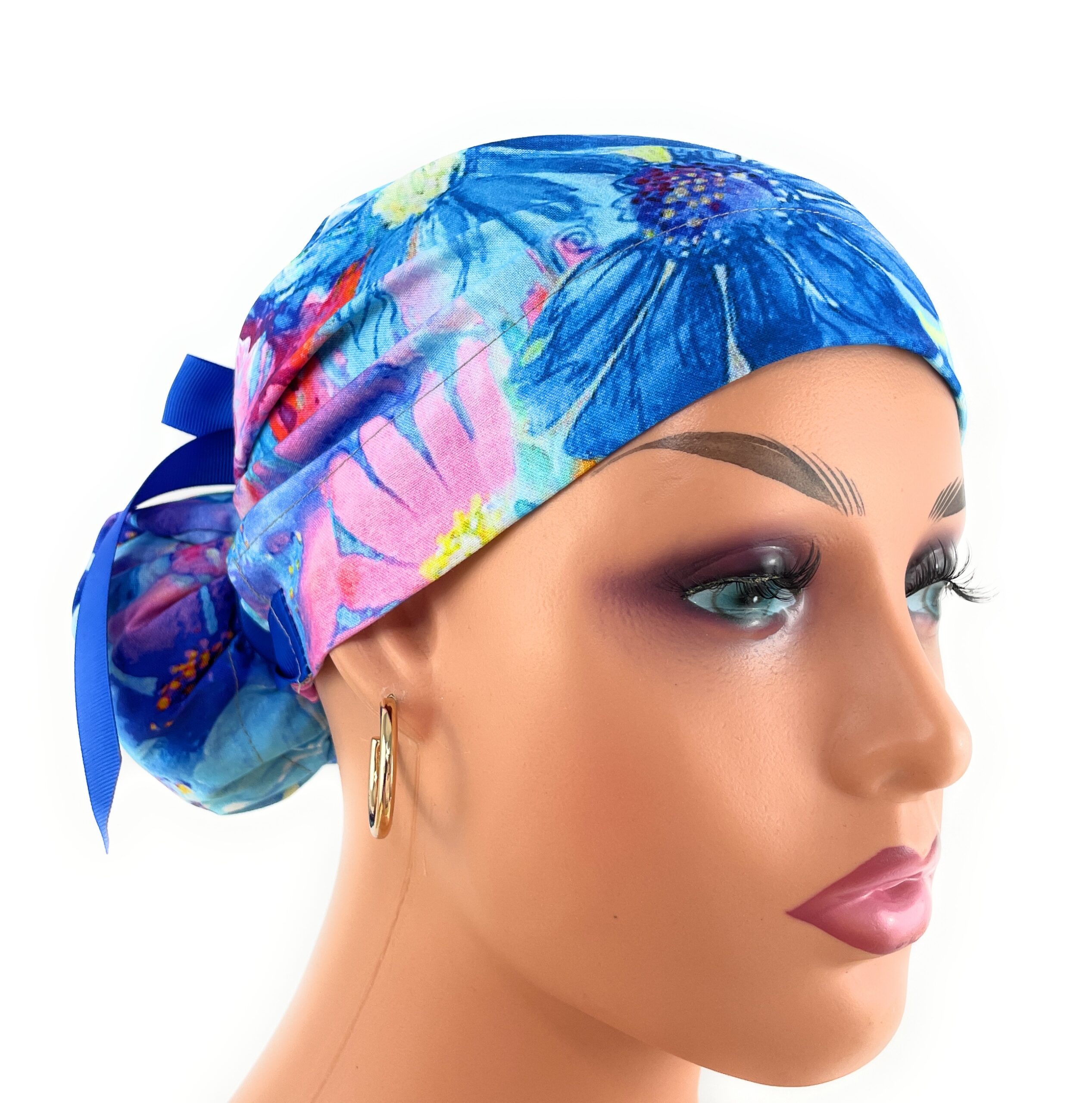 European Style Scrub Cap – (Grosgrain Ribbon) (No Ribbon) - Flourish - Garden Bliss - Image 11