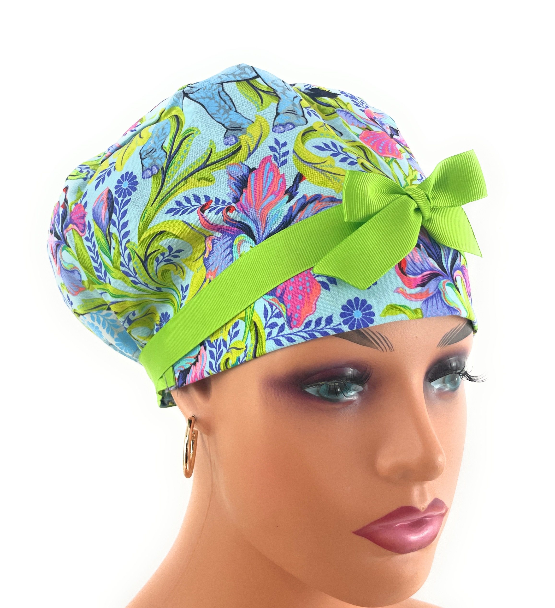 European Style Scrub Cap – (Grosgrain Ribbon) - (No Ribbon) - Tiny Beasts