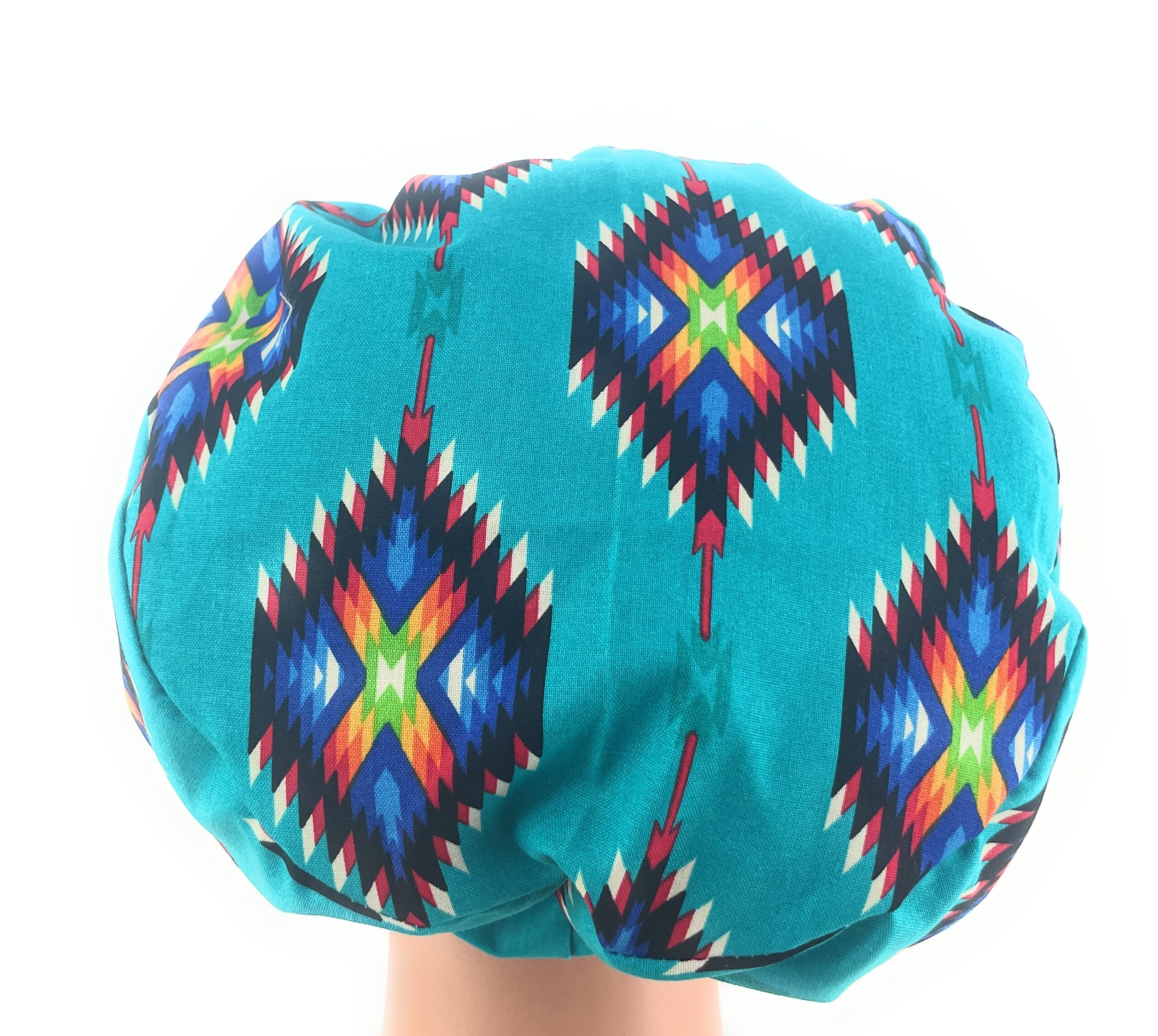 European Style Scrub Cap – (Sateen Ribbon) (No Ribbon) - Southwestern Print - Image 18