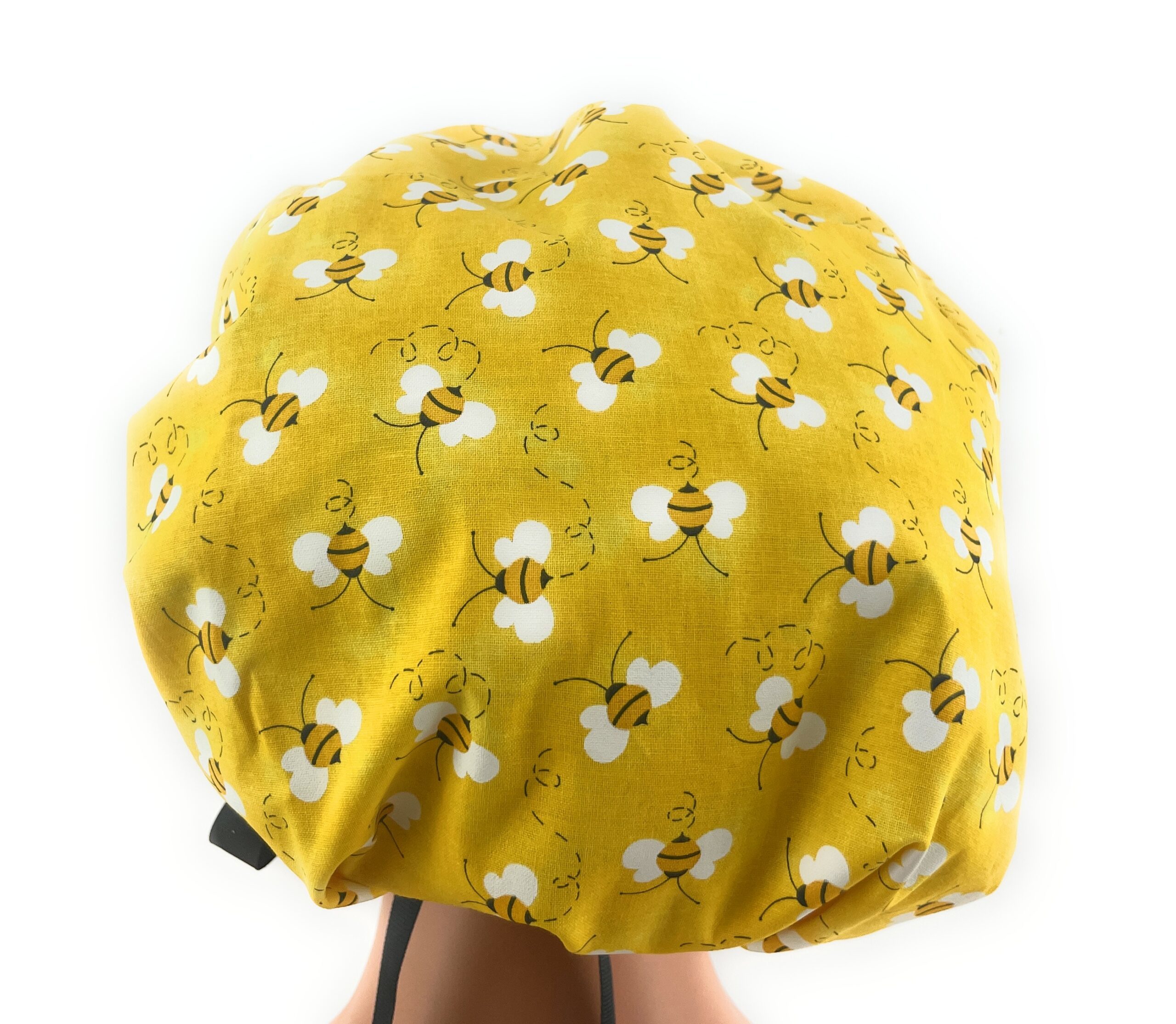 Bouffant Medical Scrub Cap - Honey Bees/Yellow Swirls - Image 9