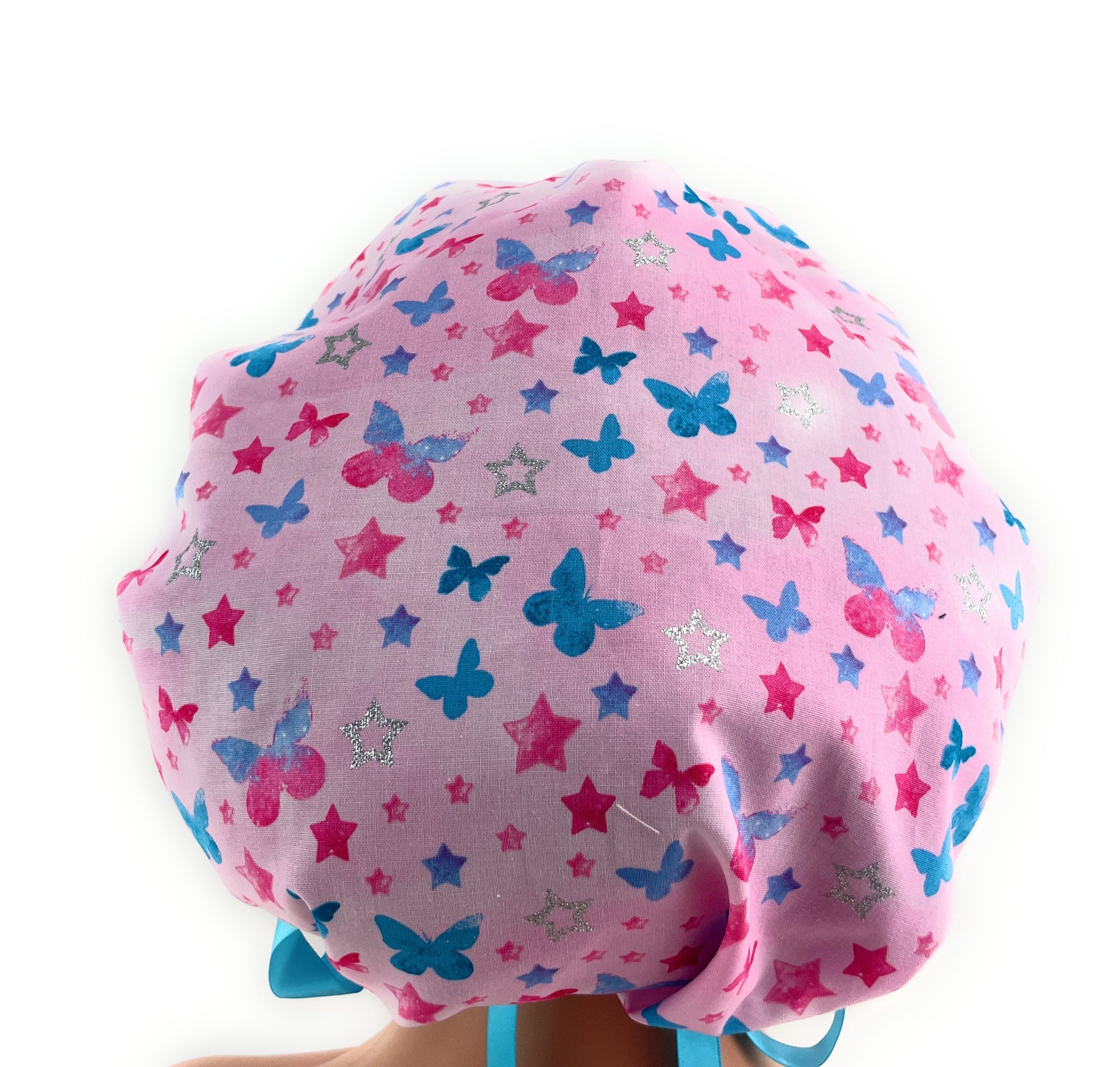 Bouffant Medical Scrub Cap - Glitter Stars & Butterflies - Image 12