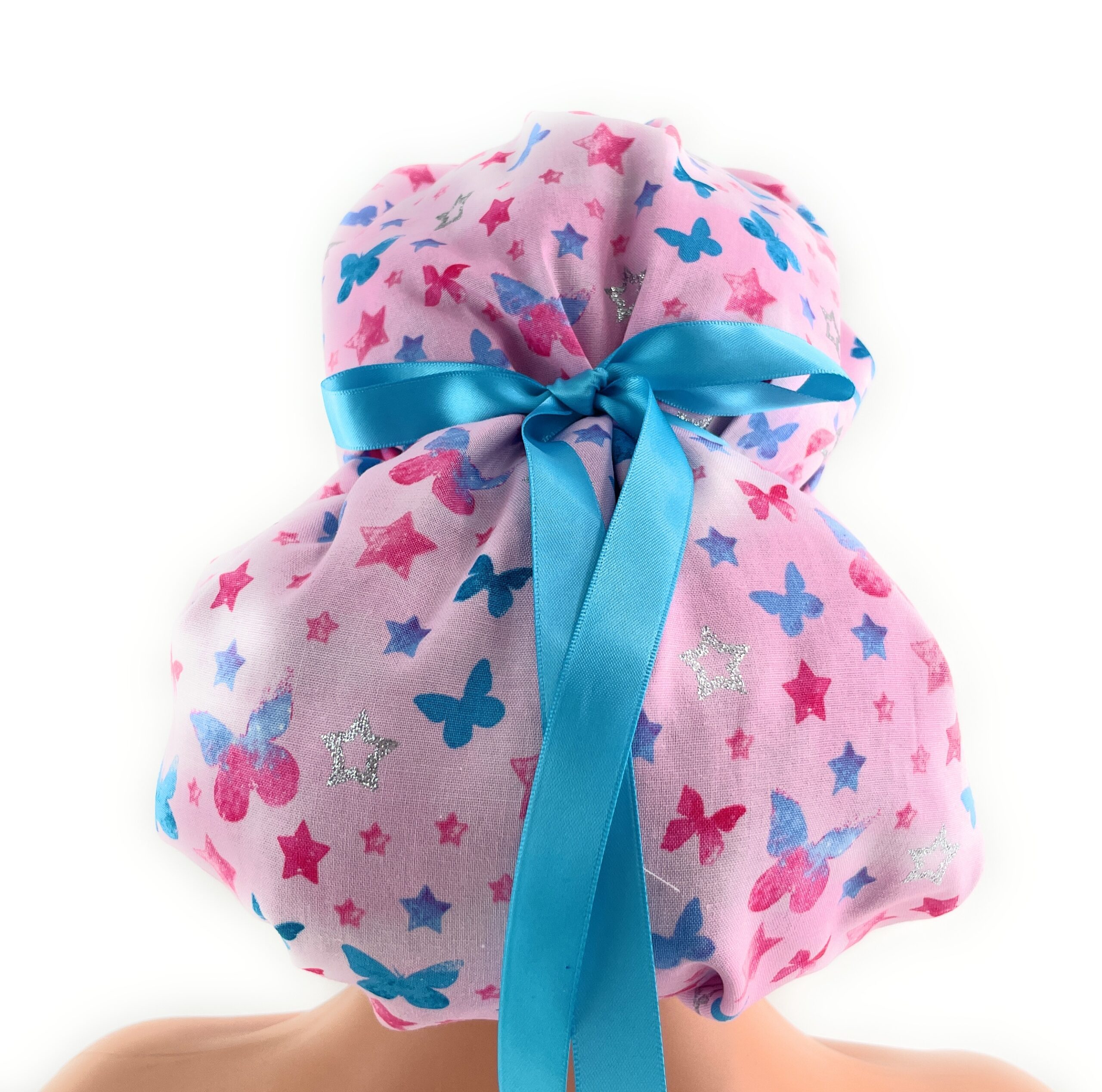 Bouffant Medical Scrub Cap - Glitter Stars & Butterflies - Image 9