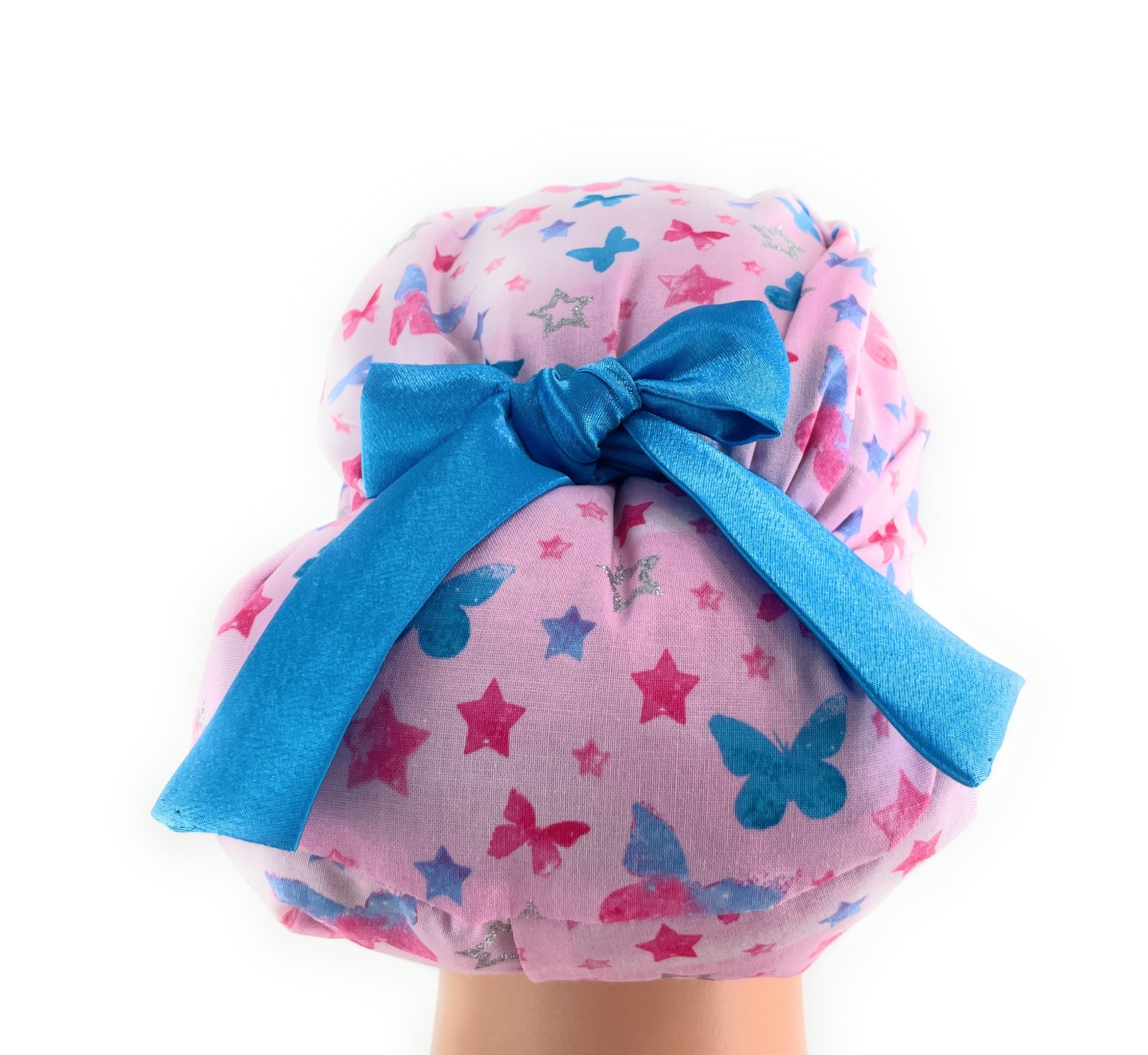 European Style Scrub Cap – (Sateen Ribbon) (No Ribbon) - Glitter Stars & Butterflies - Image 13