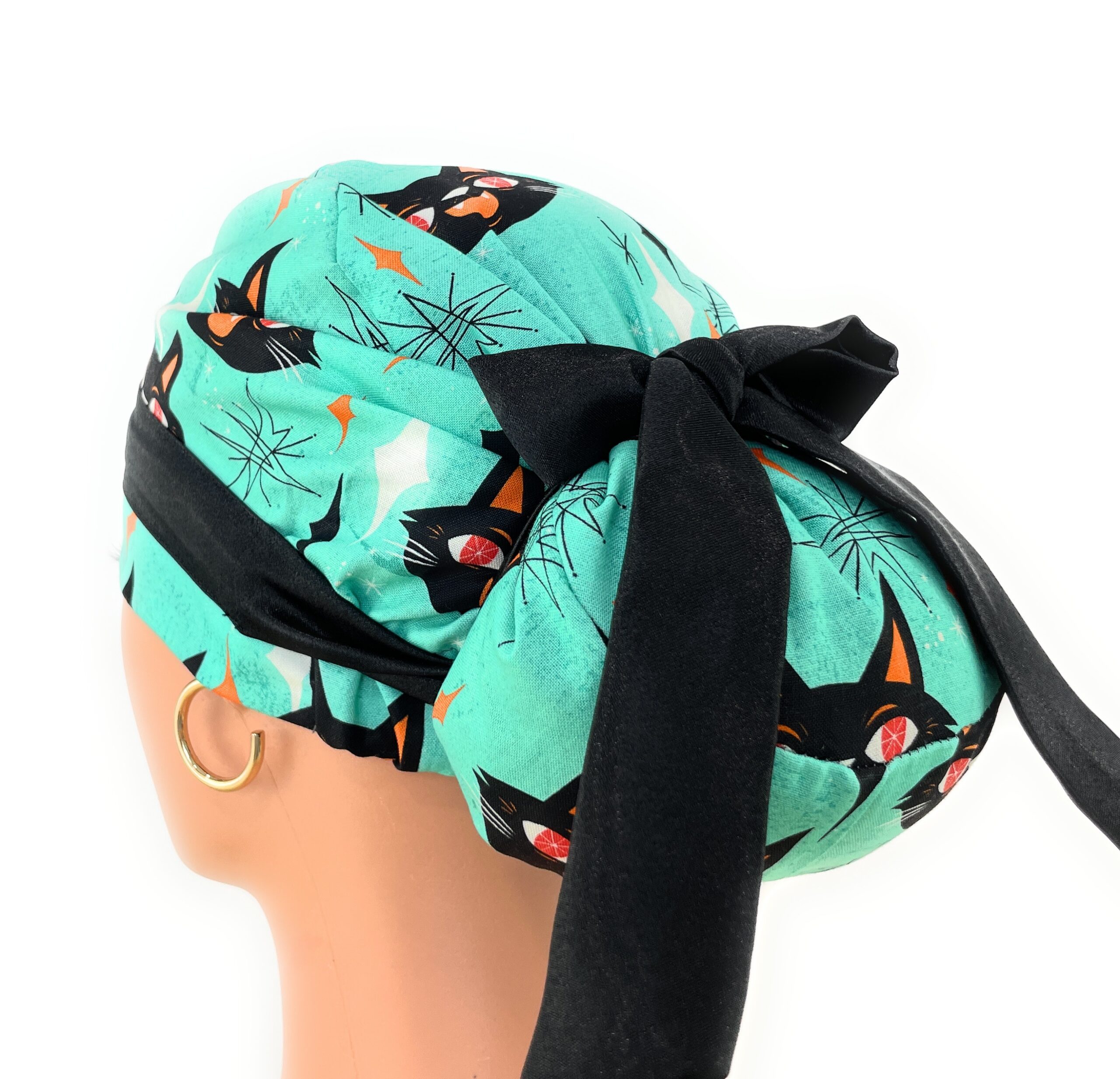 European Style Scrub Cap – (Sateen Ribbon) (No Ribbon) - Kat Faces - Image 13