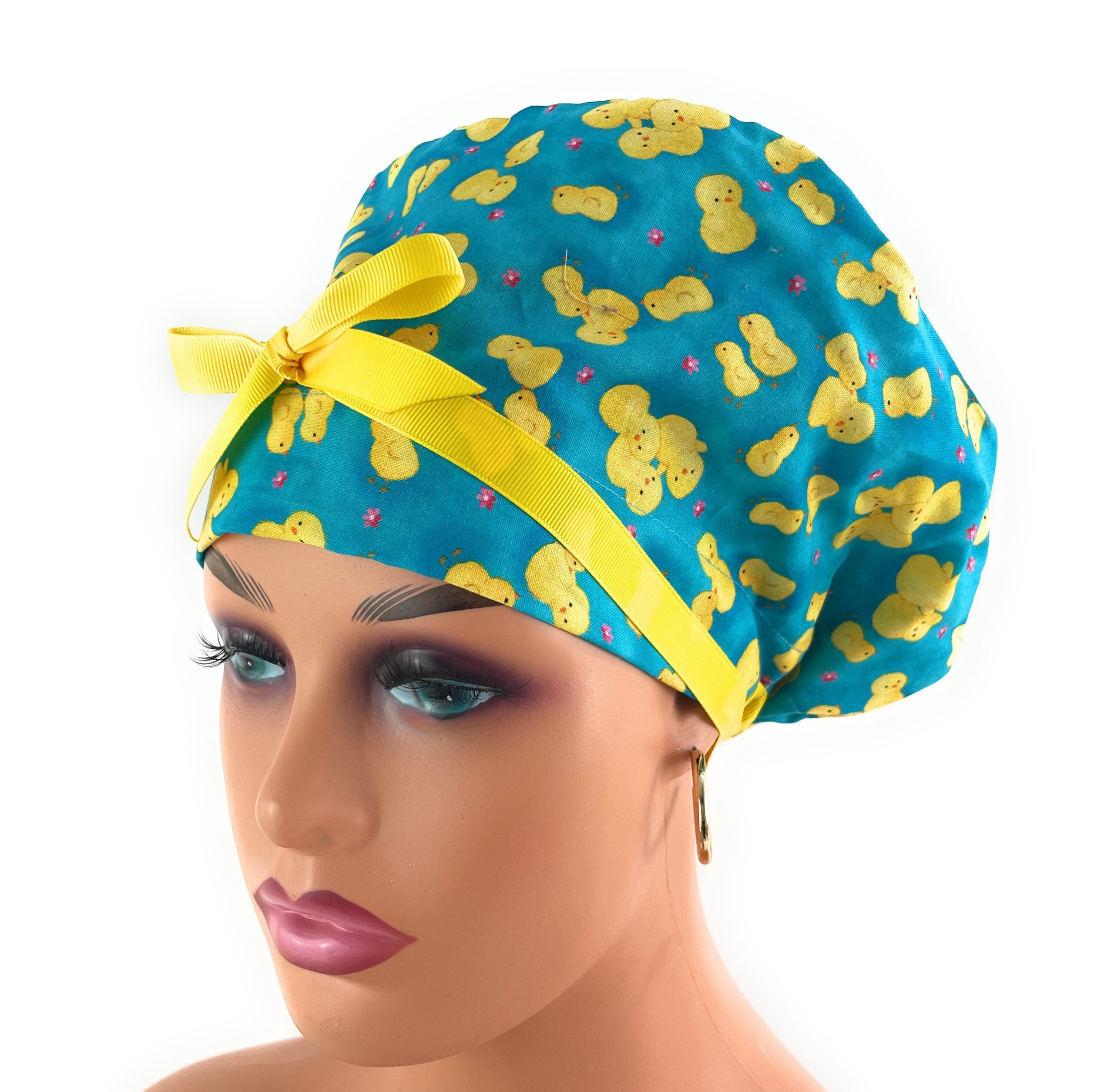 European Style Scrub Cap – (Grosgrain Ribbon) - Little Birds - Image 7