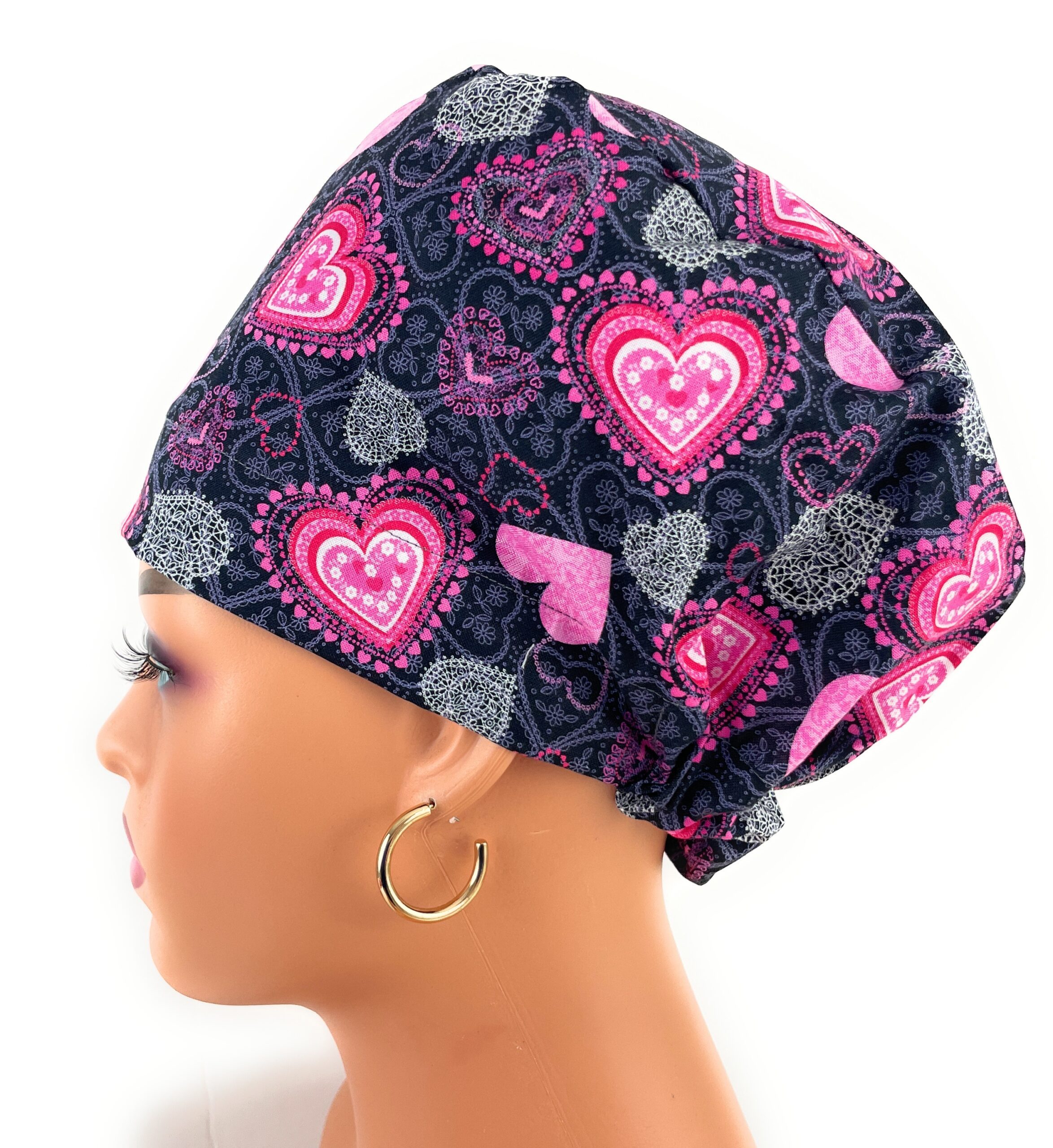 European Style Scrub Cap – (Grosgrain Ribbon) - (No Ribbon) - Whole Lotta Love - Romantic Hearts - Image 22