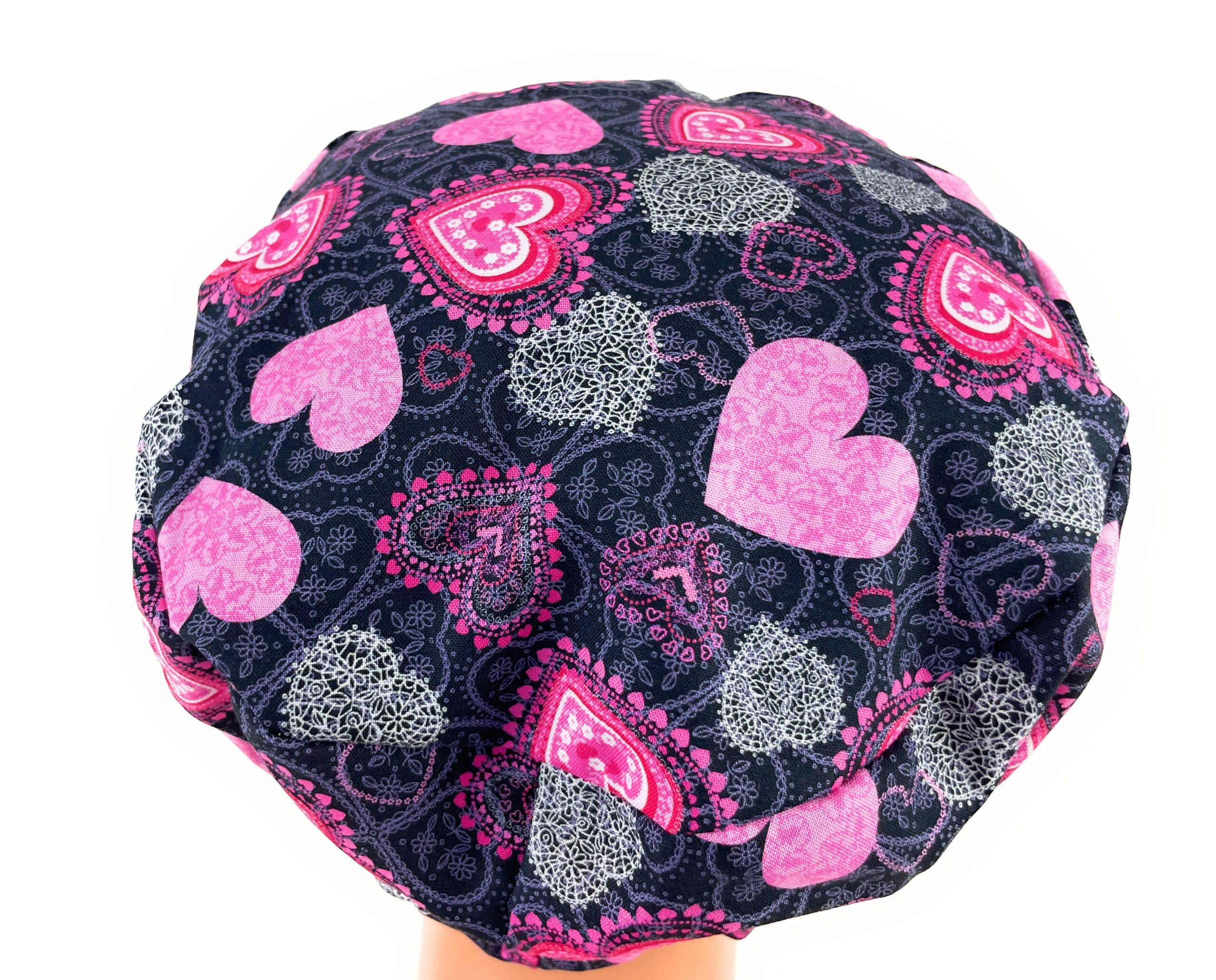 European Style Scrub Cap – (Grosgrain Ribbon) - (No Ribbon) - Whole Lotta Love - Romantic Hearts - Image 21