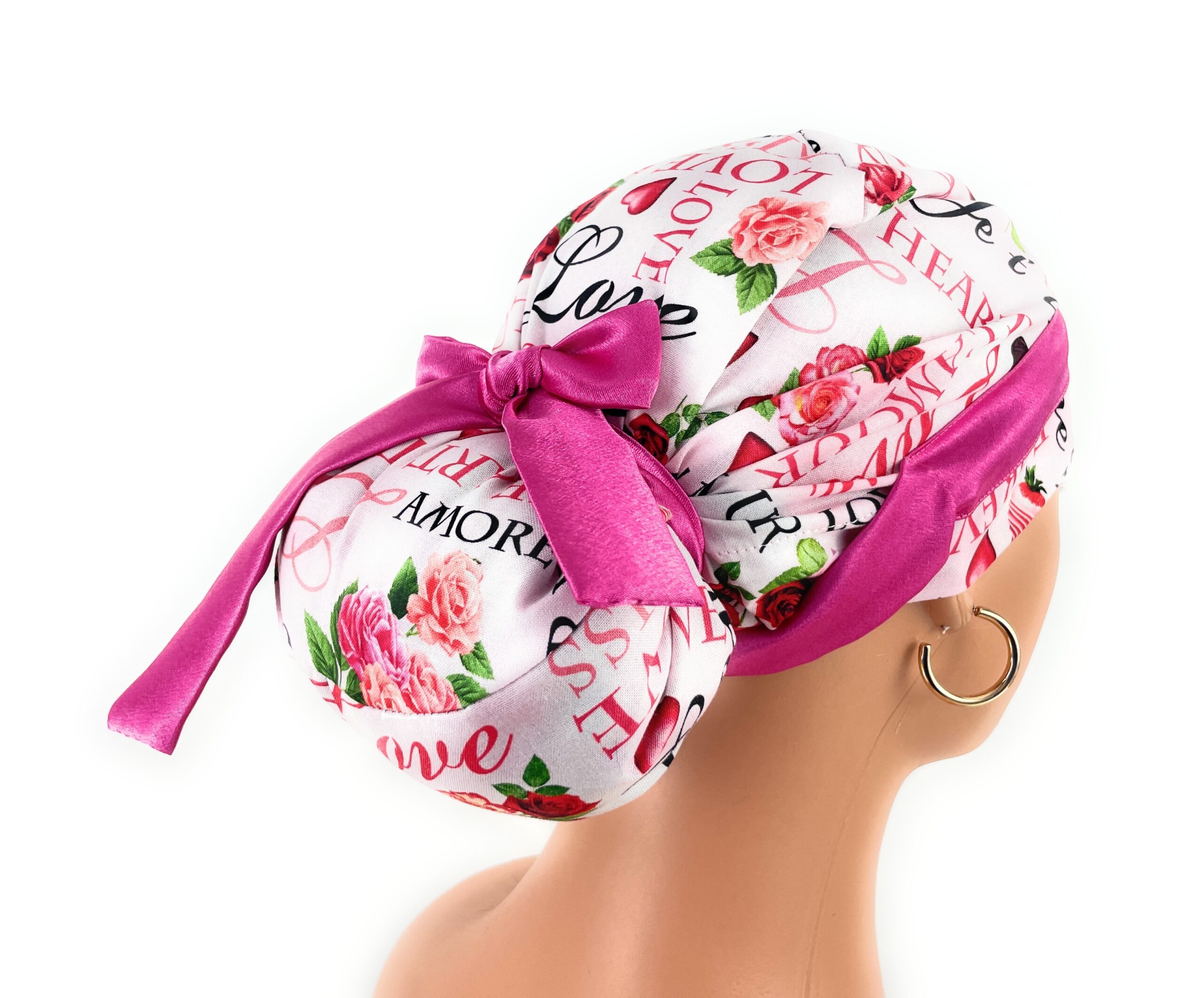 European Style Scrub Cap – (Sateen Ribbon) (No Ribbon) Fresa Y Chocolate - Image 10