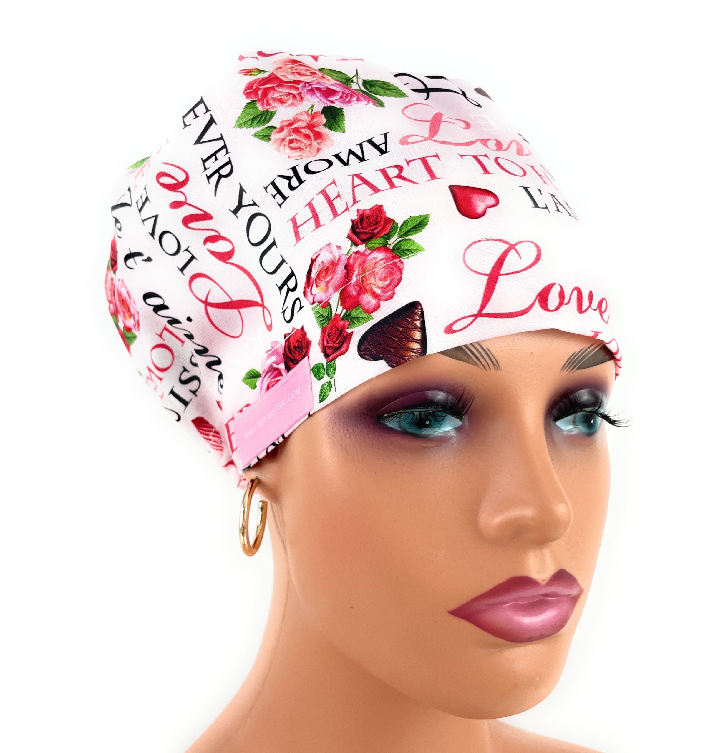 European Style Scrub Cap – (Sateen Ribbon) (No Ribbon) Fresa Y Chocolate - Image 13