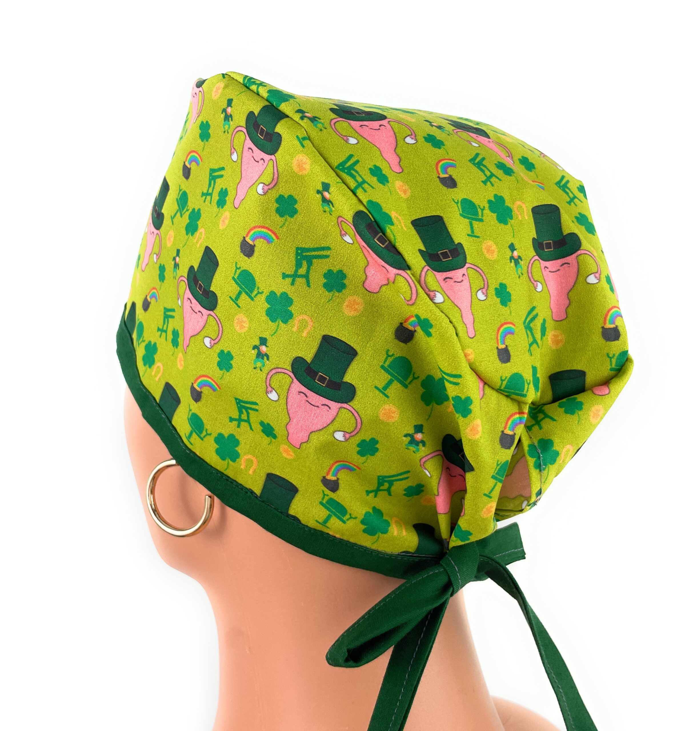 Unisex Medical Scrub Cap – Funny St. Patrick's Day Lucky Green - Image 7