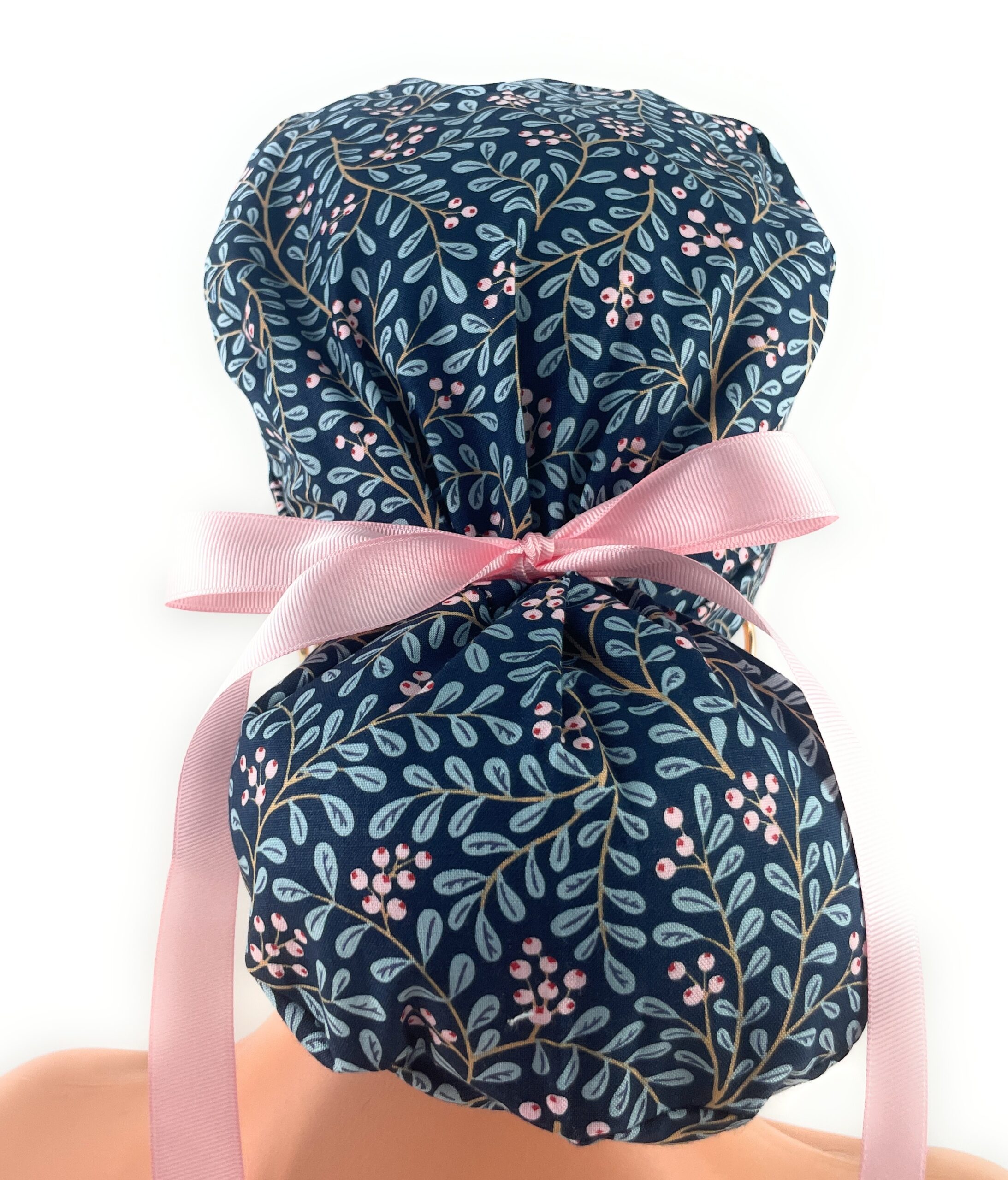 Turn Up Ponytail Medical Scrub Cap - Lingonberries in Twilight - Dr. Hats, Nurses Hats. Multicolor - Image 5