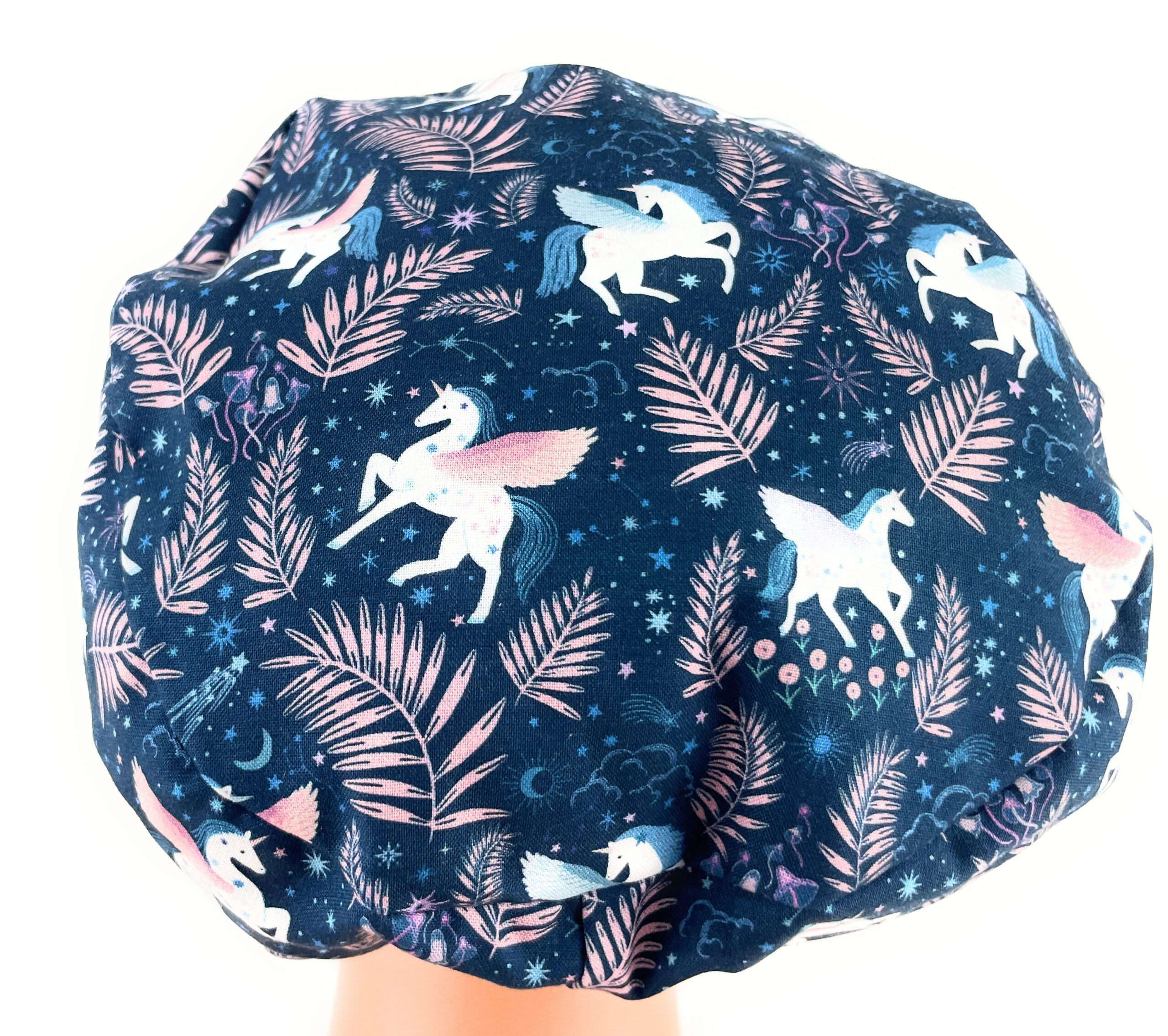 European Style Scrub Cap – (Grosgrain Ribbon) (No Ribbon) Heavenly in Midnight - Image 6