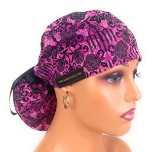 Ponytail Medical Scrub Cap - Gottic, Glitters