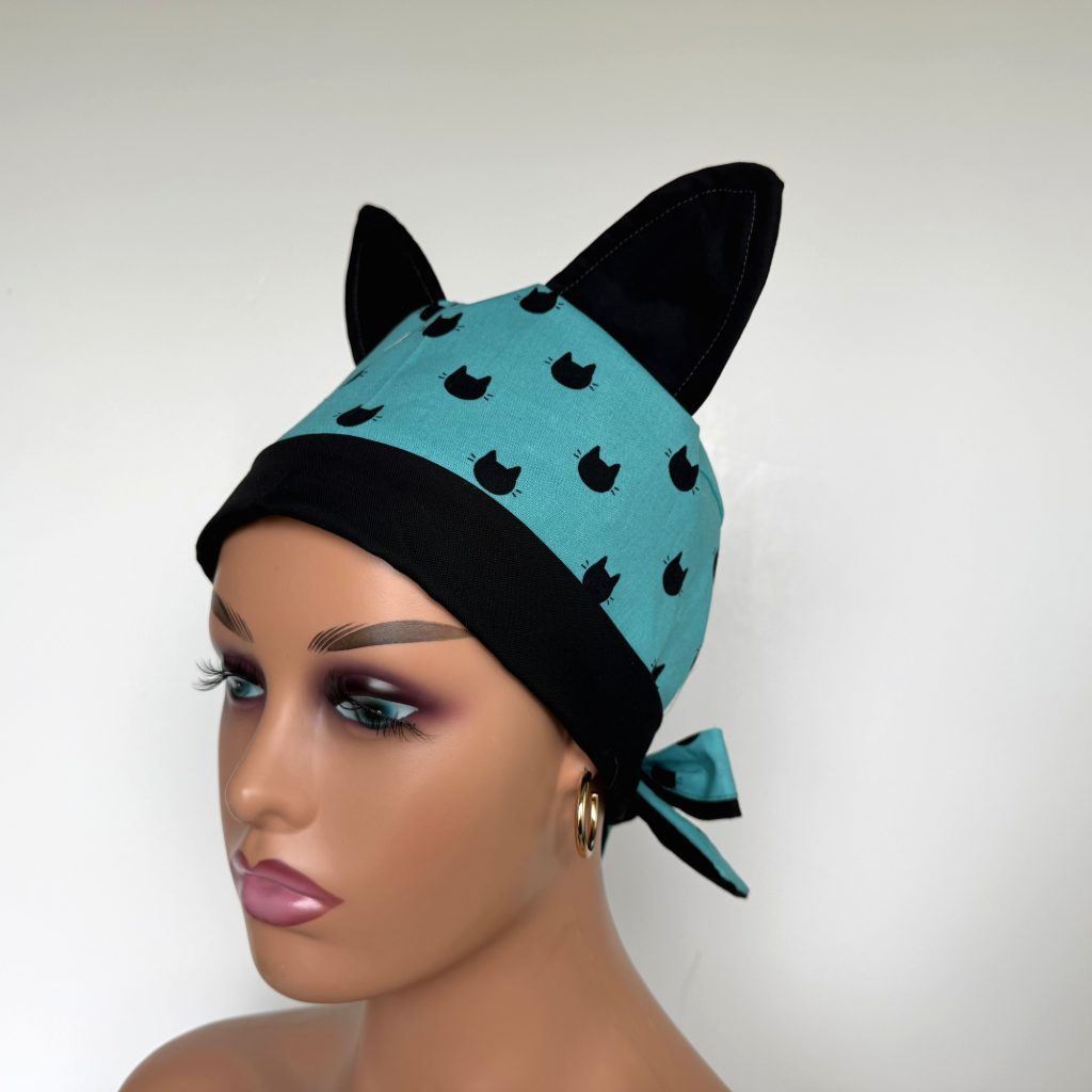 Chemo Medical Scrub Cap - Meow, Meow - Image 4