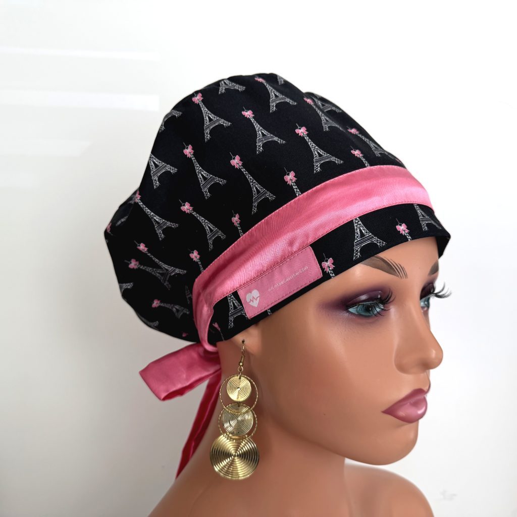 European Style Scrub Cap – (Sateen Ribbon) (No Ribbon) - Paris and Love - Image 5