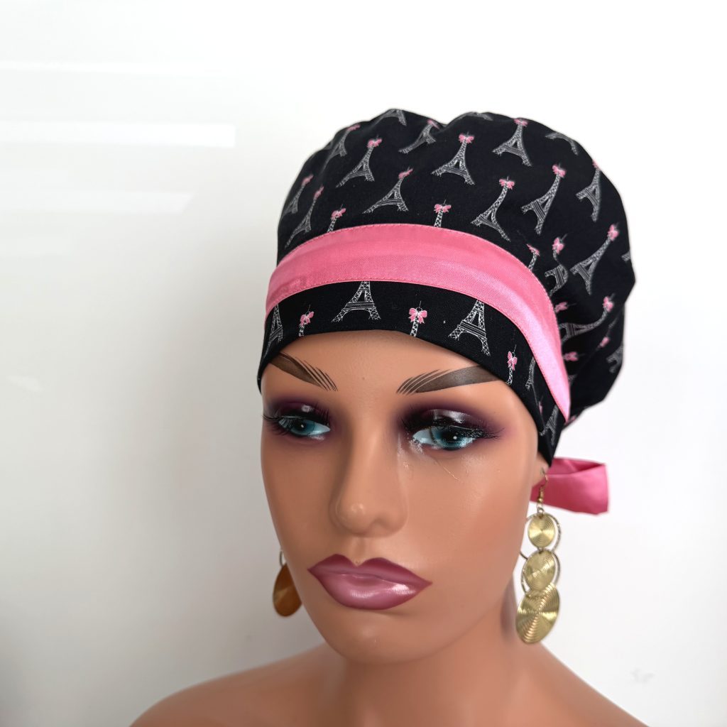 European Style Scrub Cap – (Sateen Ribbon) (No Ribbon) - Paris and Love - Image 6