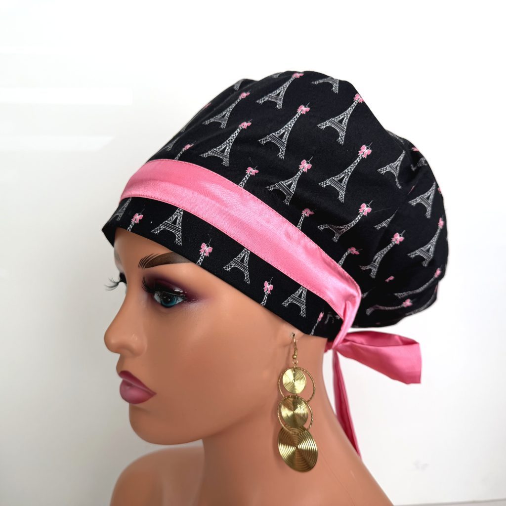 European Style Scrub Cap – (Sateen Ribbon) (No Ribbon) - Paris and Love - Image 7