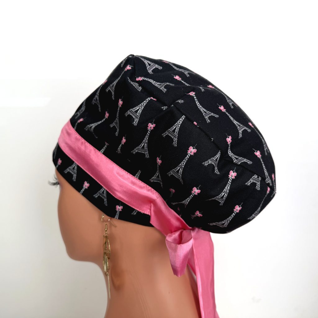 European Style Scrub Cap – (Sateen Ribbon) (No Ribbon) - Paris and Love - Image 10