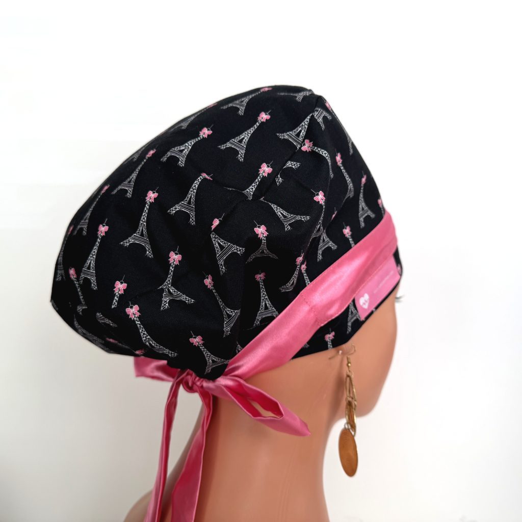European Style Scrub Cap – (Sateen Ribbon) (No Ribbon) - Paris and Love - Image 8
