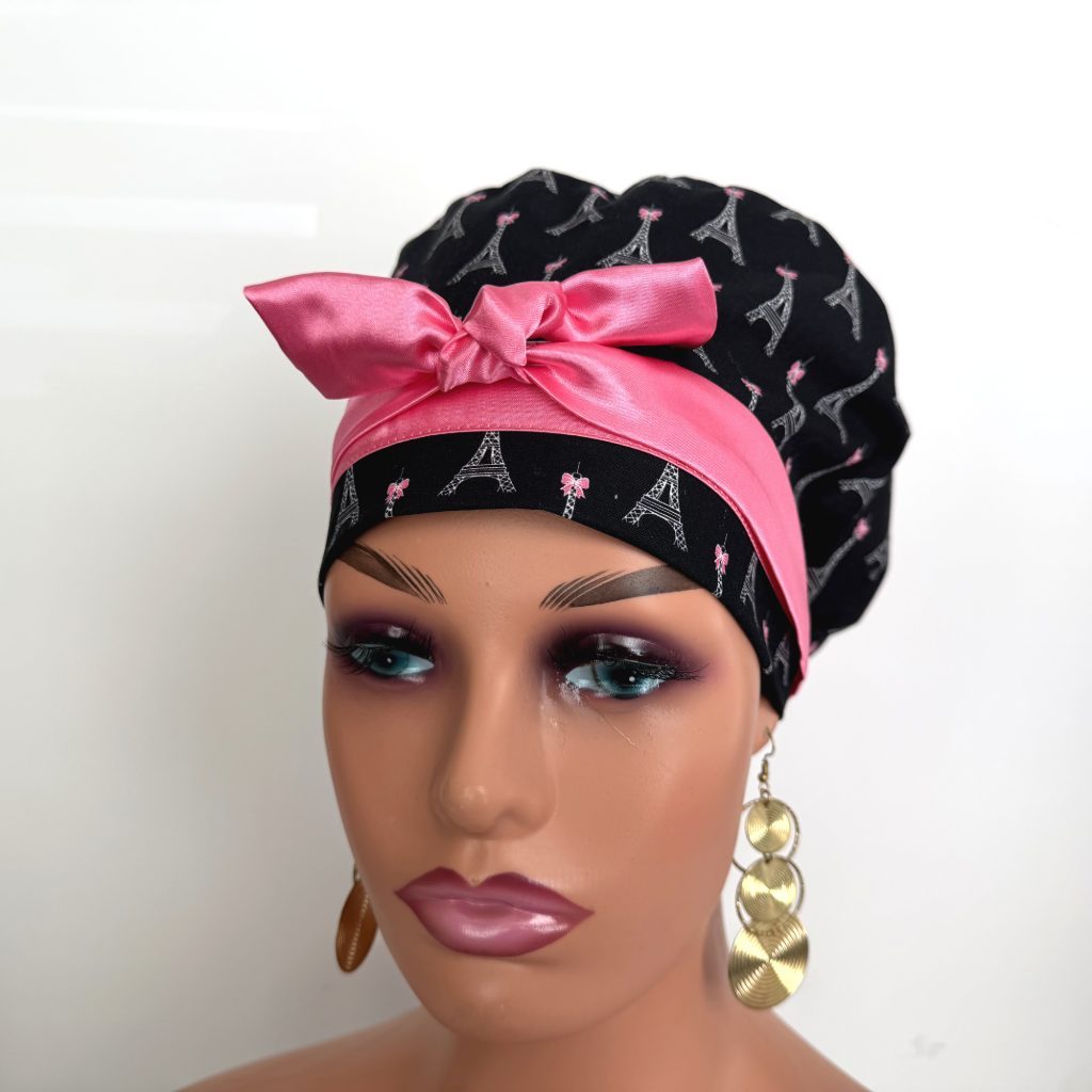 European Style Scrub Cap – (Sateen Ribbon) (No Ribbon) - Paris and Love - Image 3