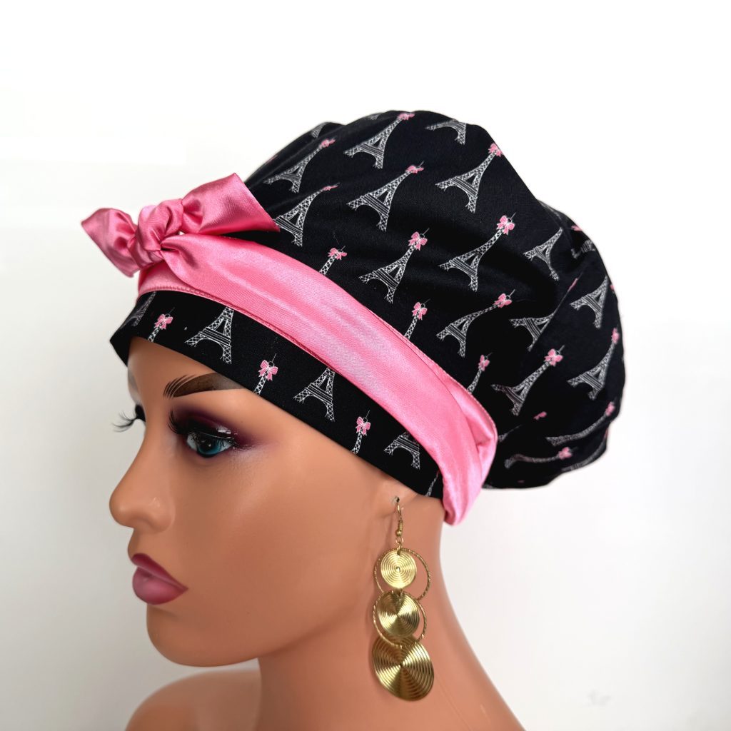European Style Scrub Cap – (Sateen Ribbon) (No Ribbon) - Paris and Love - Image 4